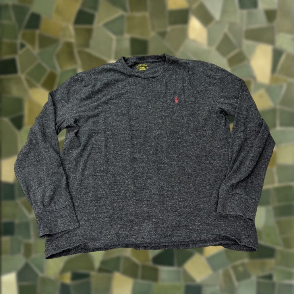 Polo Ralph Lauren Polo Ralph Lauren Shirt Medium Gray Long Sleeve Crew Neck Cotton Classic Fit Mens Size US M / EU 48-50 / 2 - 1 Thumbnail