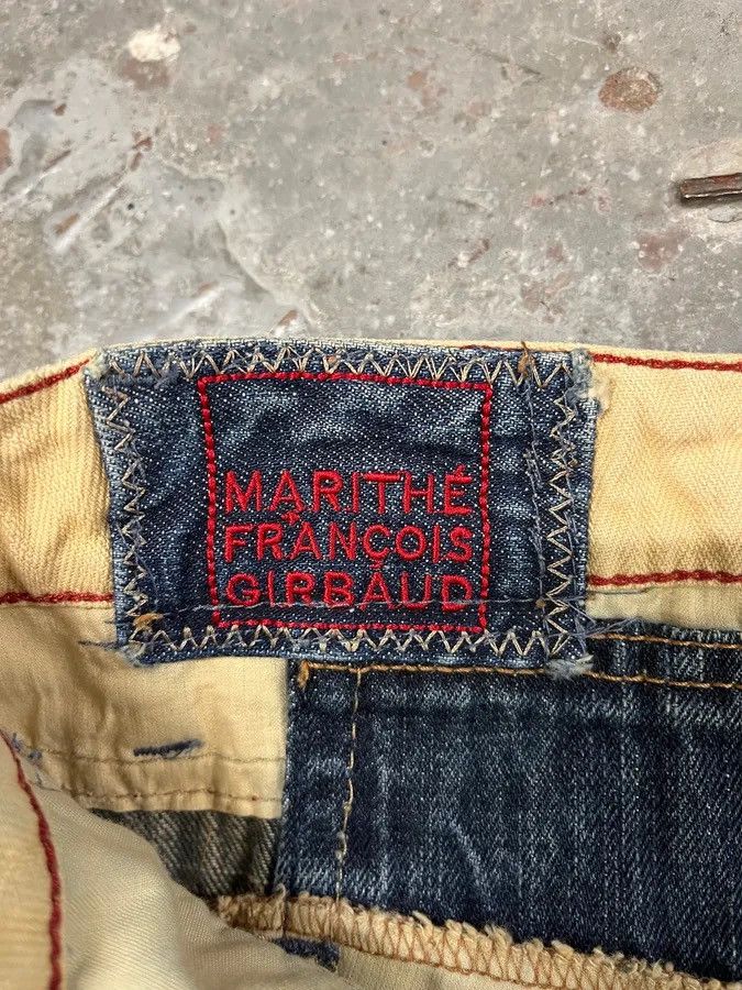 Marithe + Francois Girbaud 2000s Marithé + François Girbaud Blue Distressed Denim Jeans Size US 32 / EU 48 - 9 Thumbnail