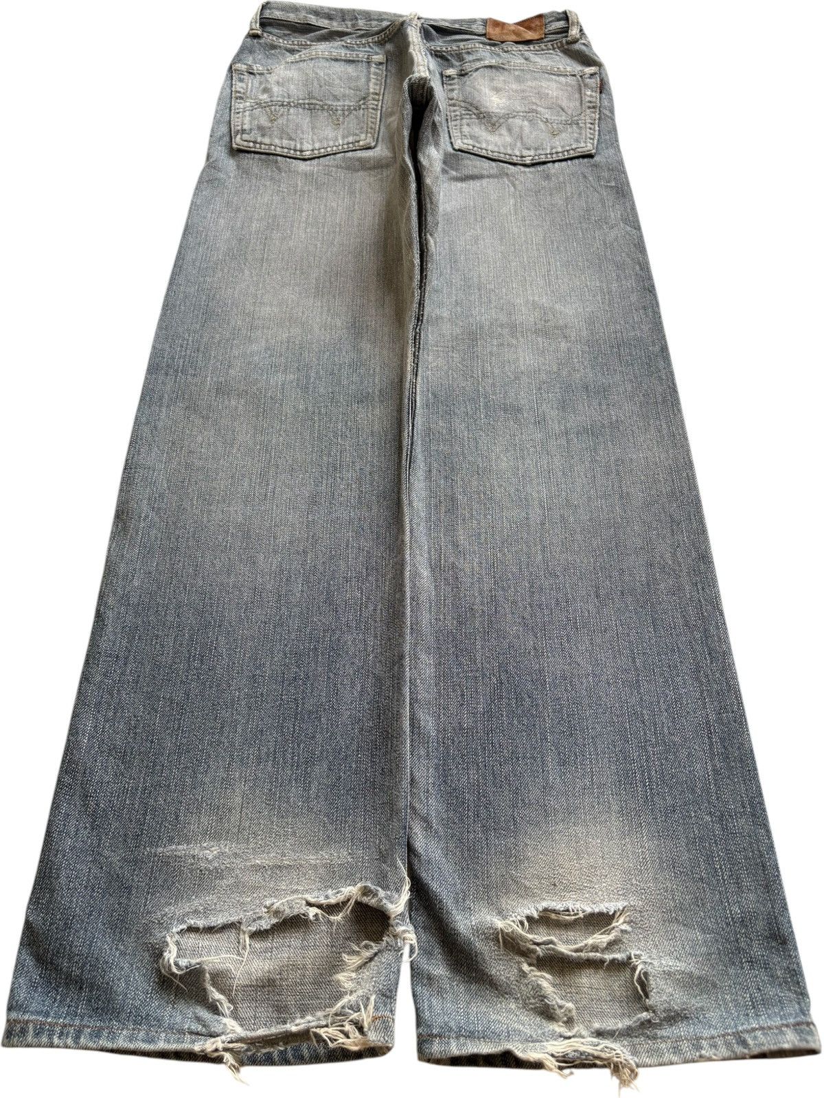 Edwin Vintage Edwin 505ZX Selvedge Mud Wash Distress Baggy Jeans Size US 30 / EU 46 - 2 Thumbnail