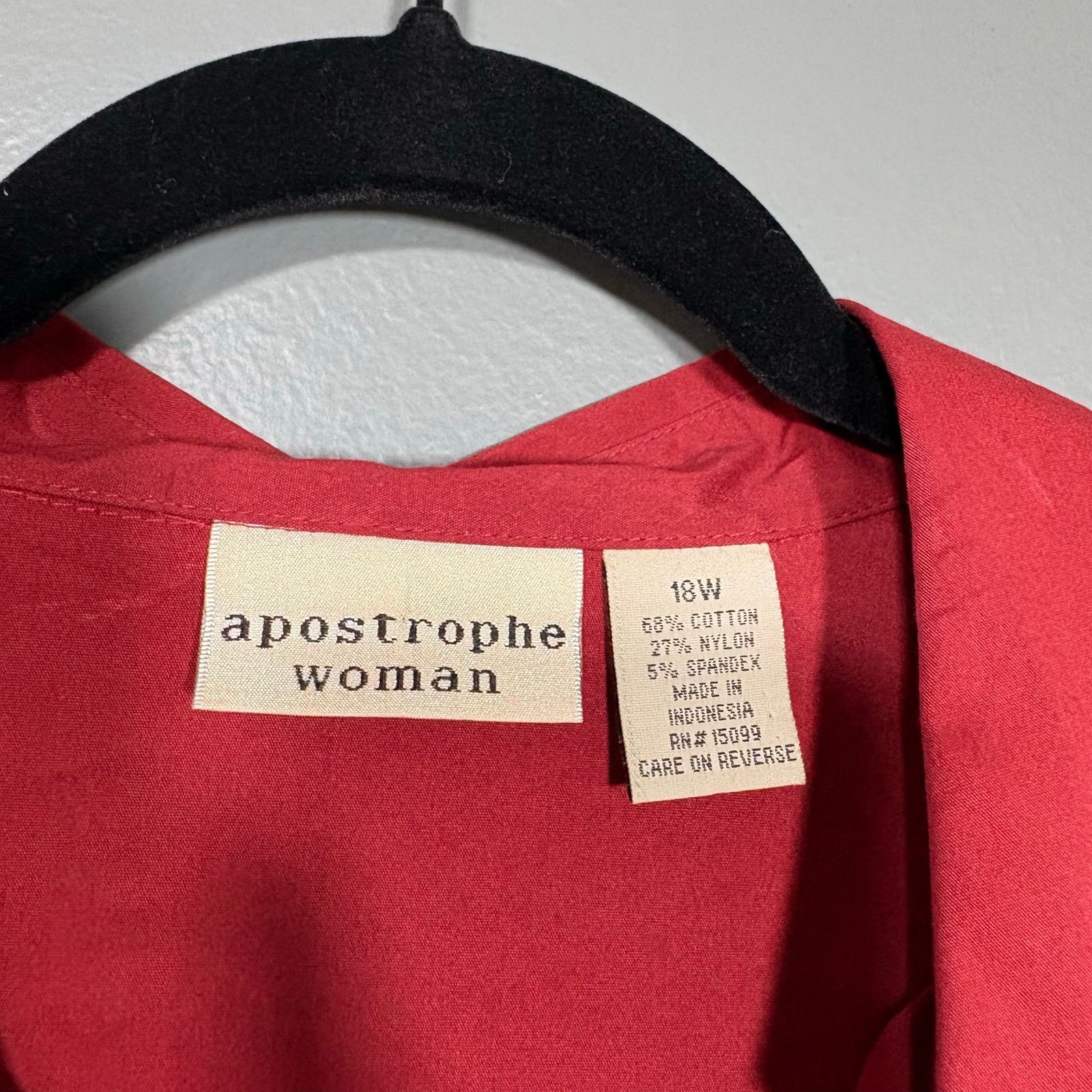 Other Apostrophe Rust Red Romantic Preppy Ruffle Button Up Top Size XXL / US 16-18 / IT 52-54 - 5 Thumbnail