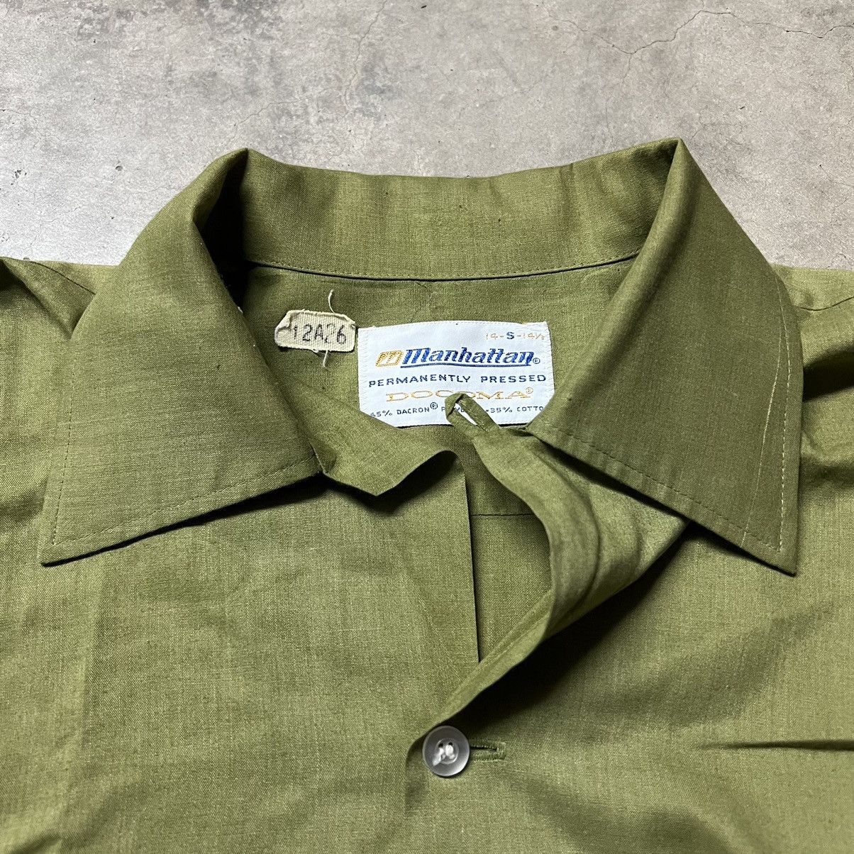 Vintage Vintage 1950’s Manhattan Permanently Pressed Docoma Shirt Size US S / EU 44-46 / 1 - 1 Thumbnail