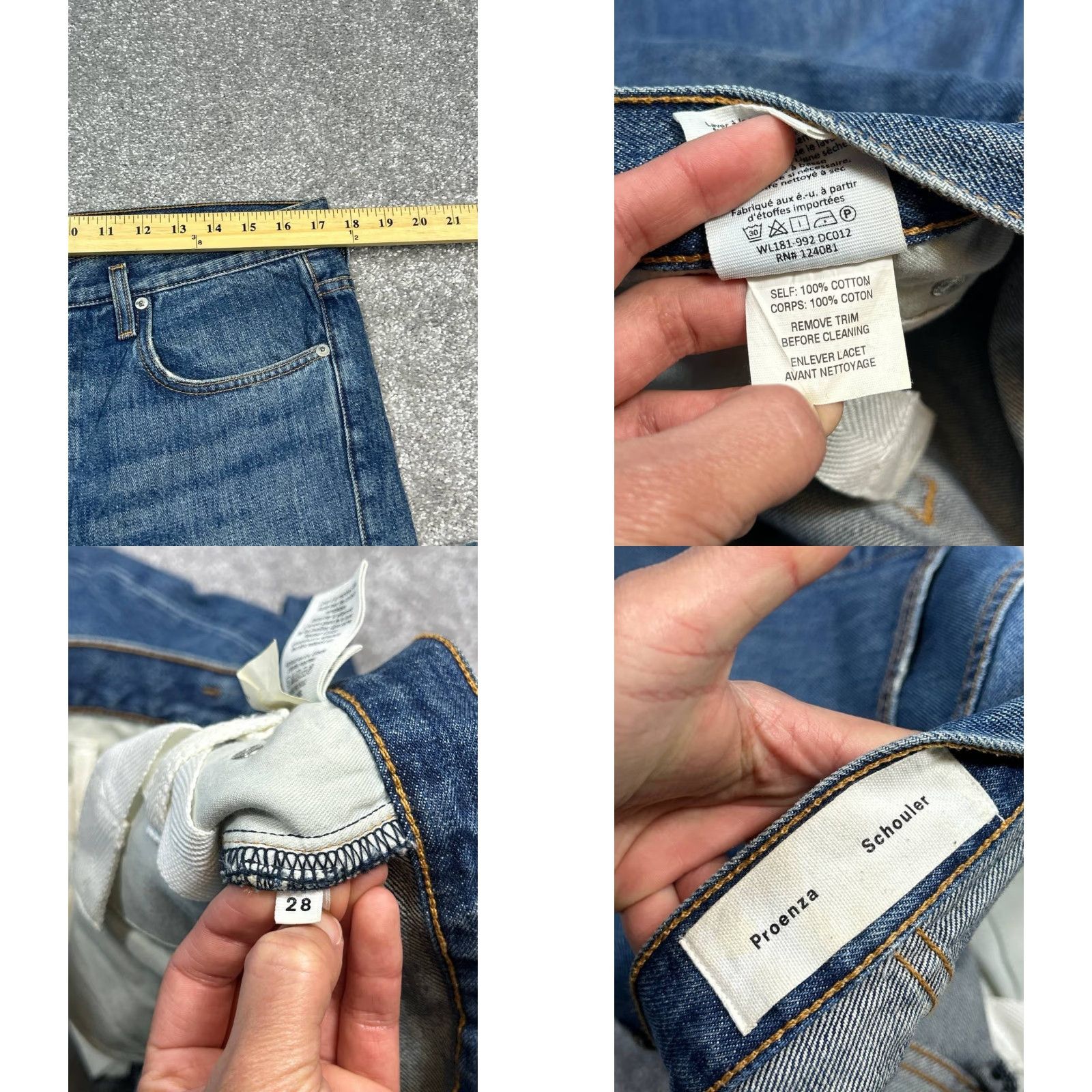 Proenza Schouler VINTAGE Proenza Schouler Jeans Womens 28 Blue Denim Cotton High Rise Straight Leg 35x30 Size 28" / US 6 / IT 42 - 8 Thumbnail