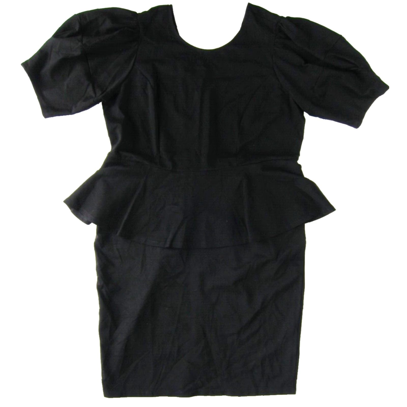 Vintage VINTAGE ELOQUII Black Jersey Stretch Short Sleeve Midi Fit Flare Skirt Dress Woman 20 Size XXL / US 16-18 / IT 52-54 - 2 Thumbnail