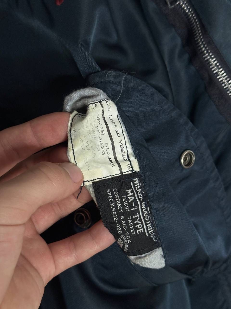 Other Vintage Wilker Industries MA-1 Bomber Jacket USA Patch Y2K Size US XL / EU 56 / 4 - 12 Thumbnail