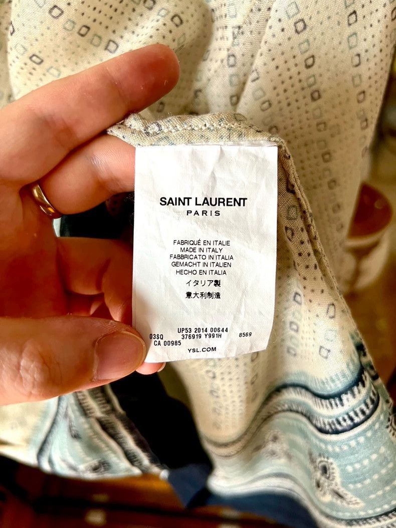 Saint Laurent Paris Saint Laurent Paris Henry collar butterfly silk shirt-2506 Size US XS / EU 42 / 0 - 6 Thumbnail