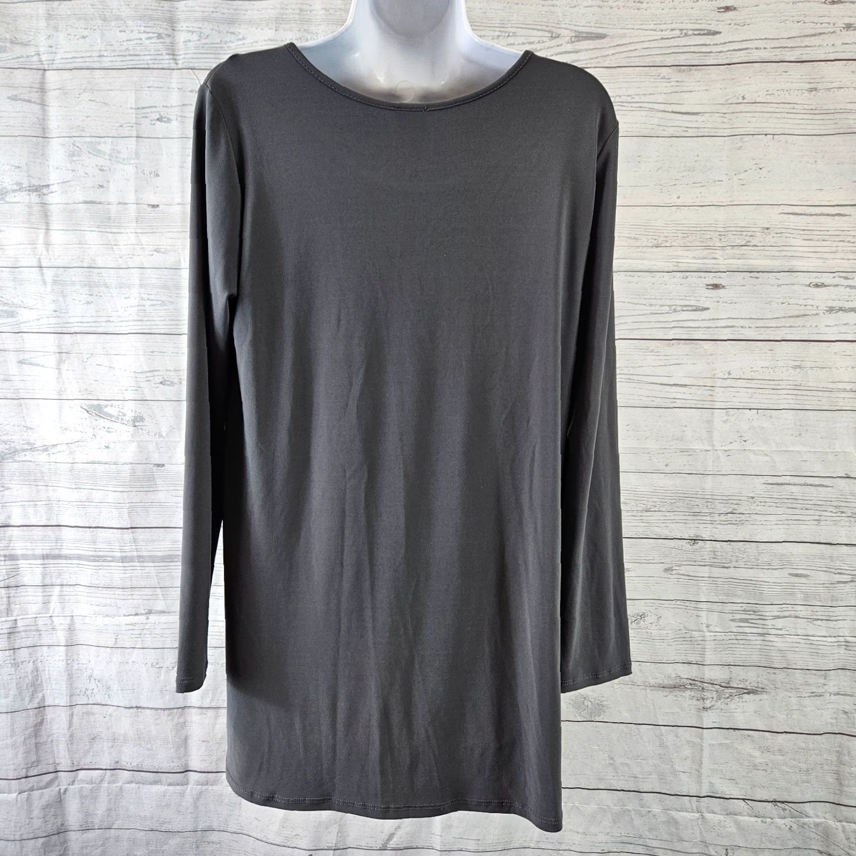 Vintage Clara Sun Woo Womens Top Blouse Solid Gray Long Sleeve M Size Shirt Womens Size M / US 6-8 / IT 42-44 - 4 Thumbnail