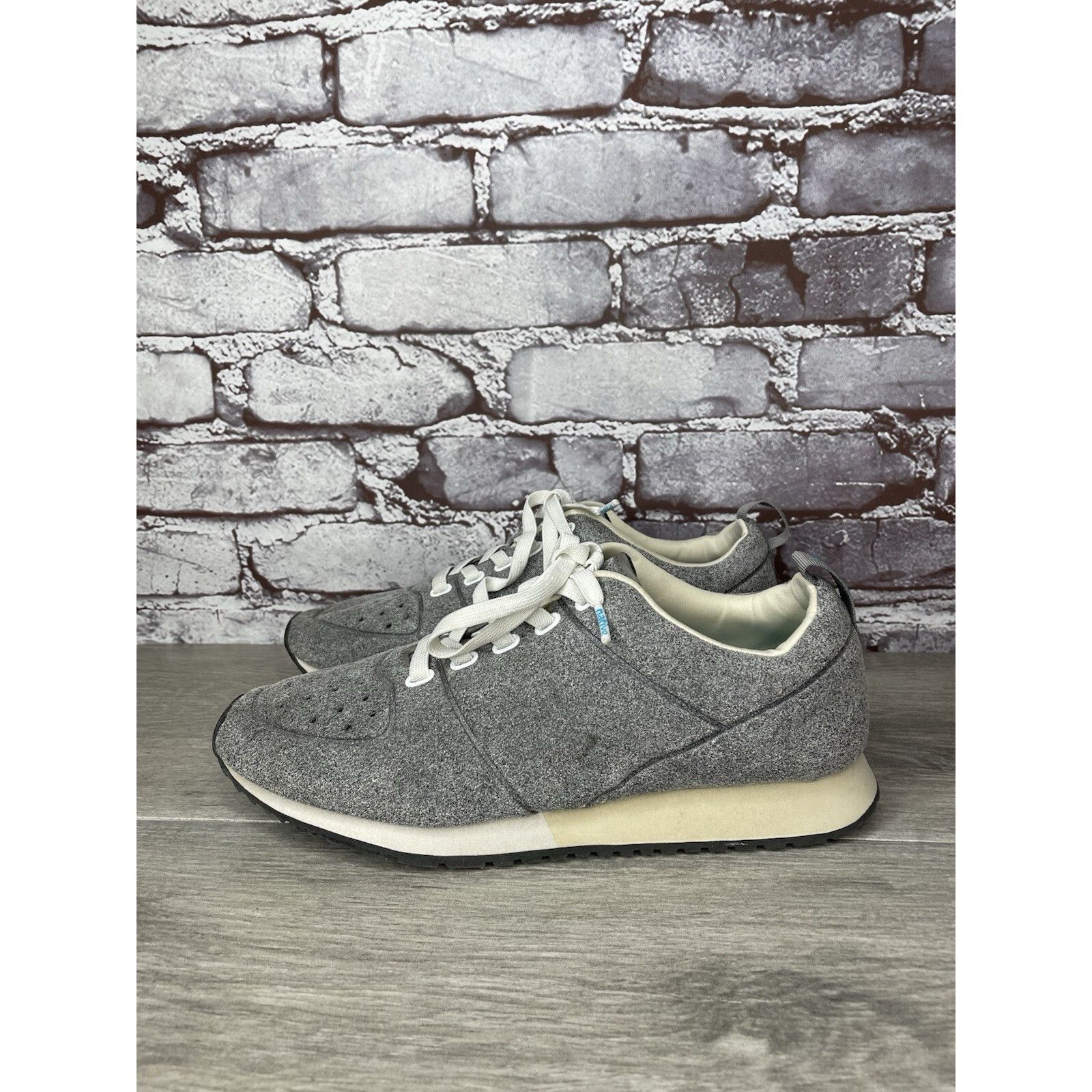 Native Native Monaco Gray Suede White Lace Up Casual Sneakers Shoes Size US 7 / EU 40 - 2 Thumbnail