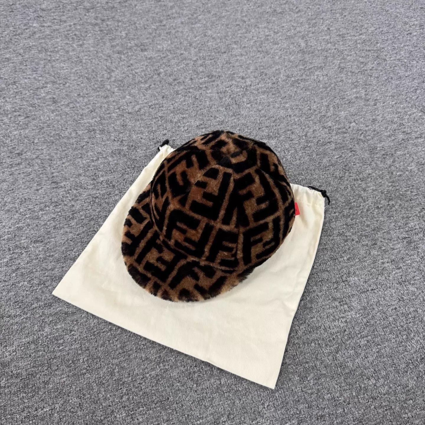 Fendi Fendi Brown Black FF Cashmere Wool Newsboy 99 New Size ONE SIZE - 1 Thumbnail