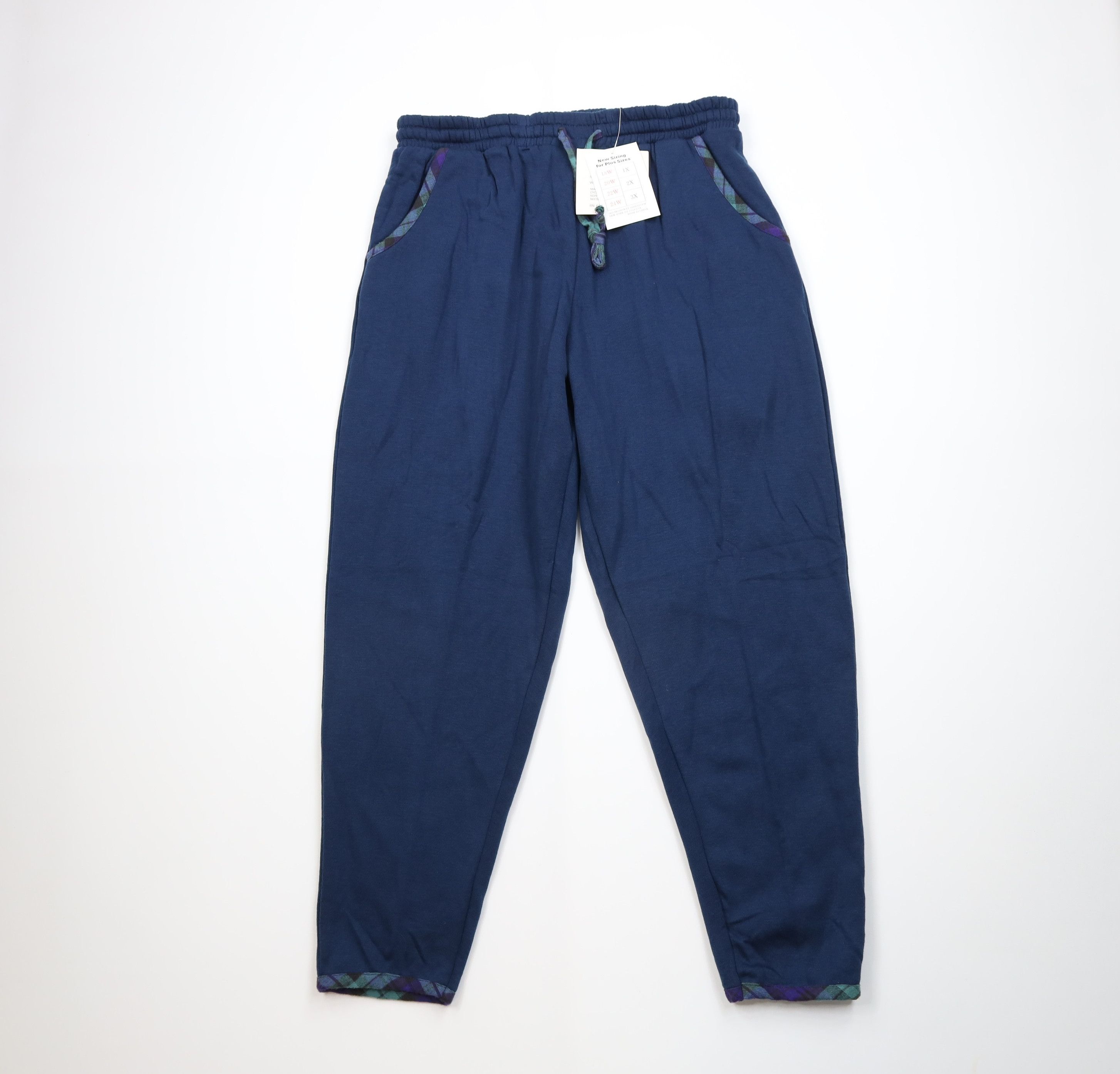 Vintage Deadstock Vintage 90s Streetwear Plaid Trim Sweatpants Pants Size 40" / US 18 - 1 Thumbnail