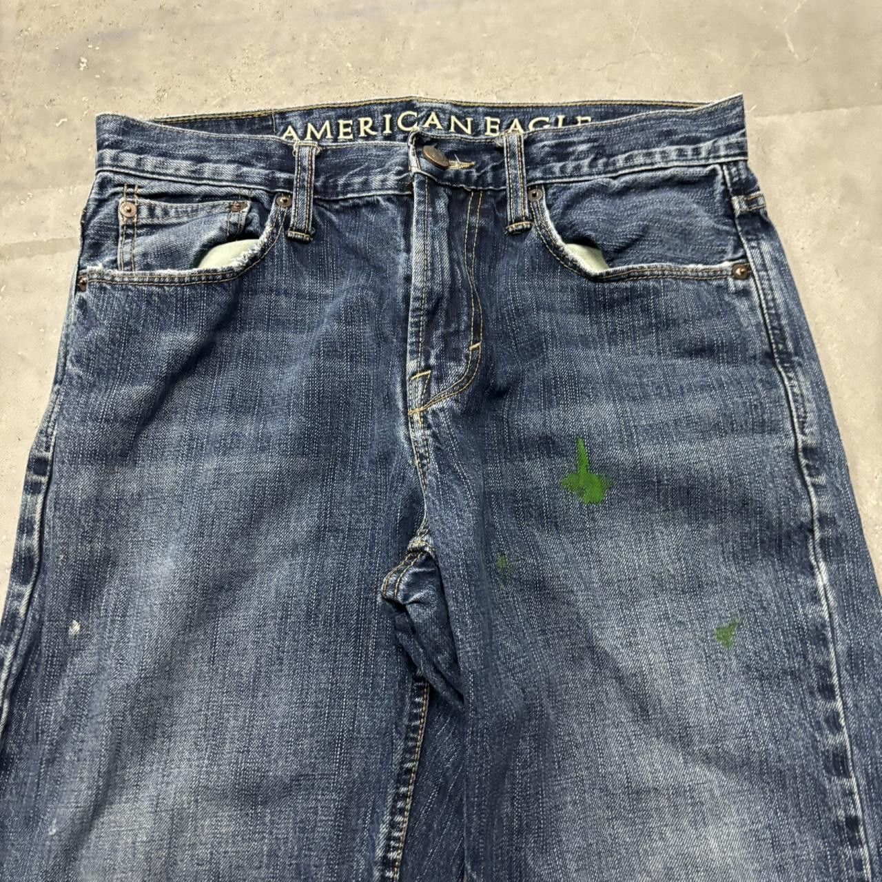 Japanese Brand × Vintage Crazy Vintage Y2K/2000s Grunge Dark Wash Bootcut Denim Jeans! Size US 30 / EU 46 - 5 Thumbnail