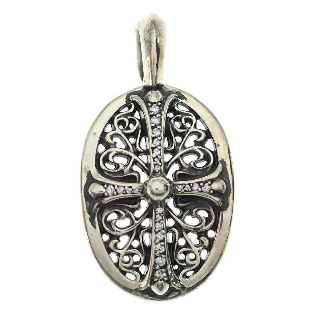 Chrome Hearts Chrome Hearts Classic Oval Pd Pendant Gold Pave Diamond Size ONE SIZE - 1 Thumbnail
