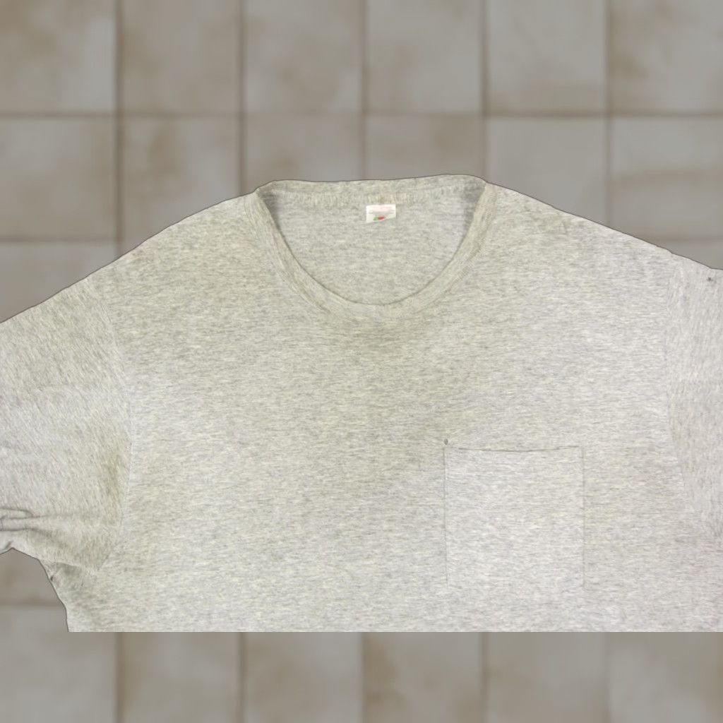 Fruit Of The Loom VINTAGE Fruit of the Loom Shirt Adult XL Gray Mens Distressed Size US XL / EU 56 / 4 - 1 Thumbnail