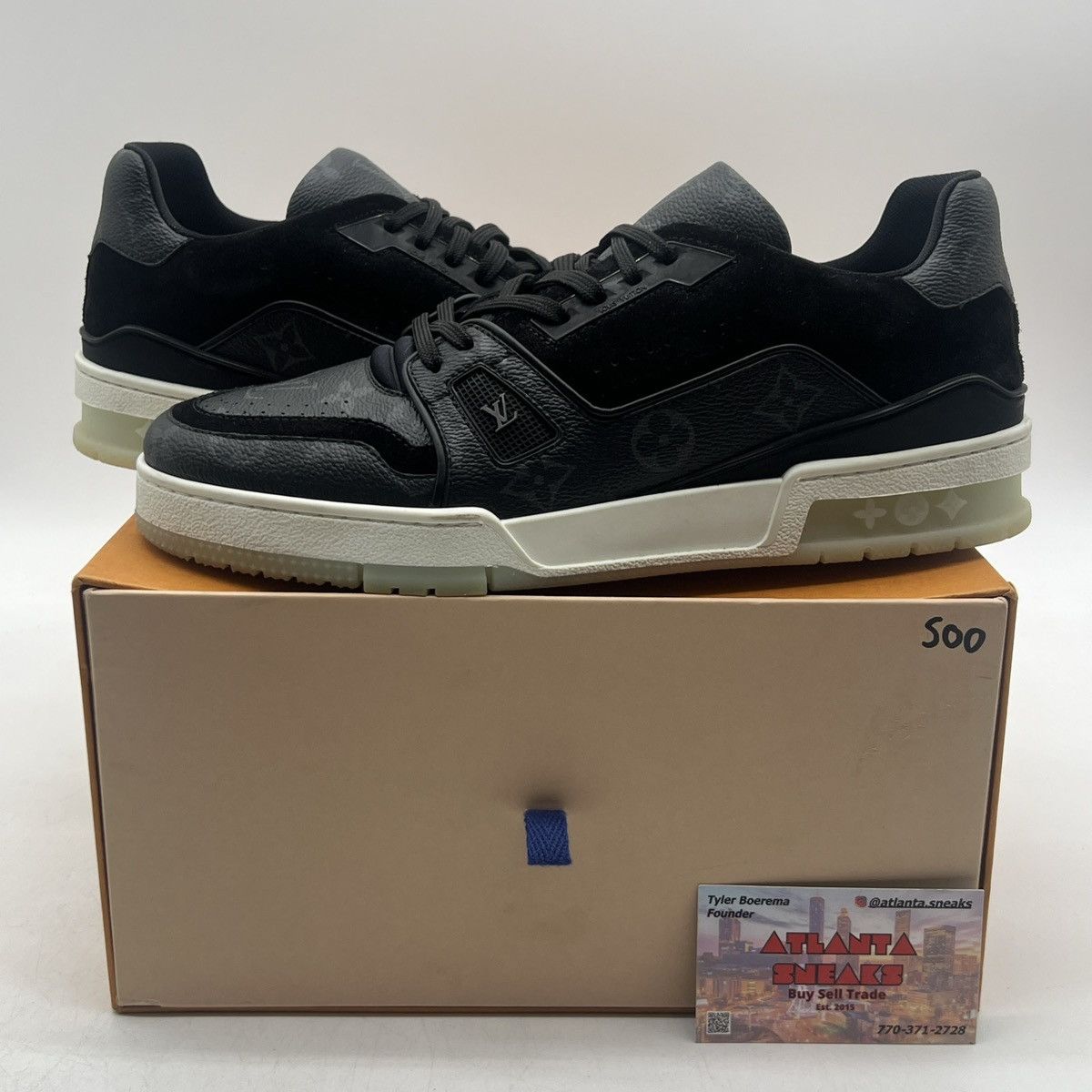 Louis Vuitton Louis Vuitton trainer black monogram Size US 9 / EU 42 - 1 Thumbnail