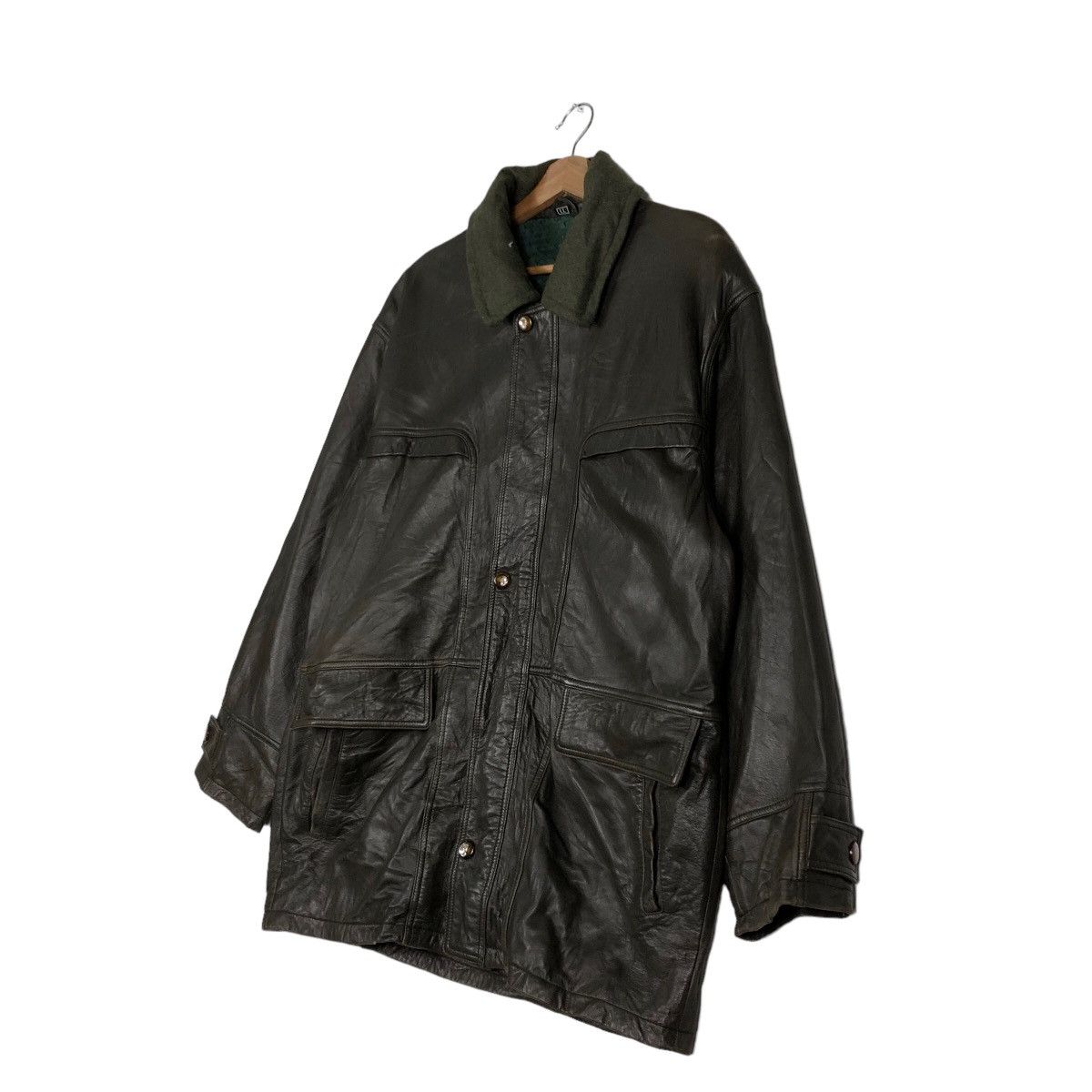 Japanese Brand 🔥Vtg Leather Jacket Biker Bondage Cargo Issey Miyake Japan Size US L / EU 52-54 / 3 - 2 Thumbnail