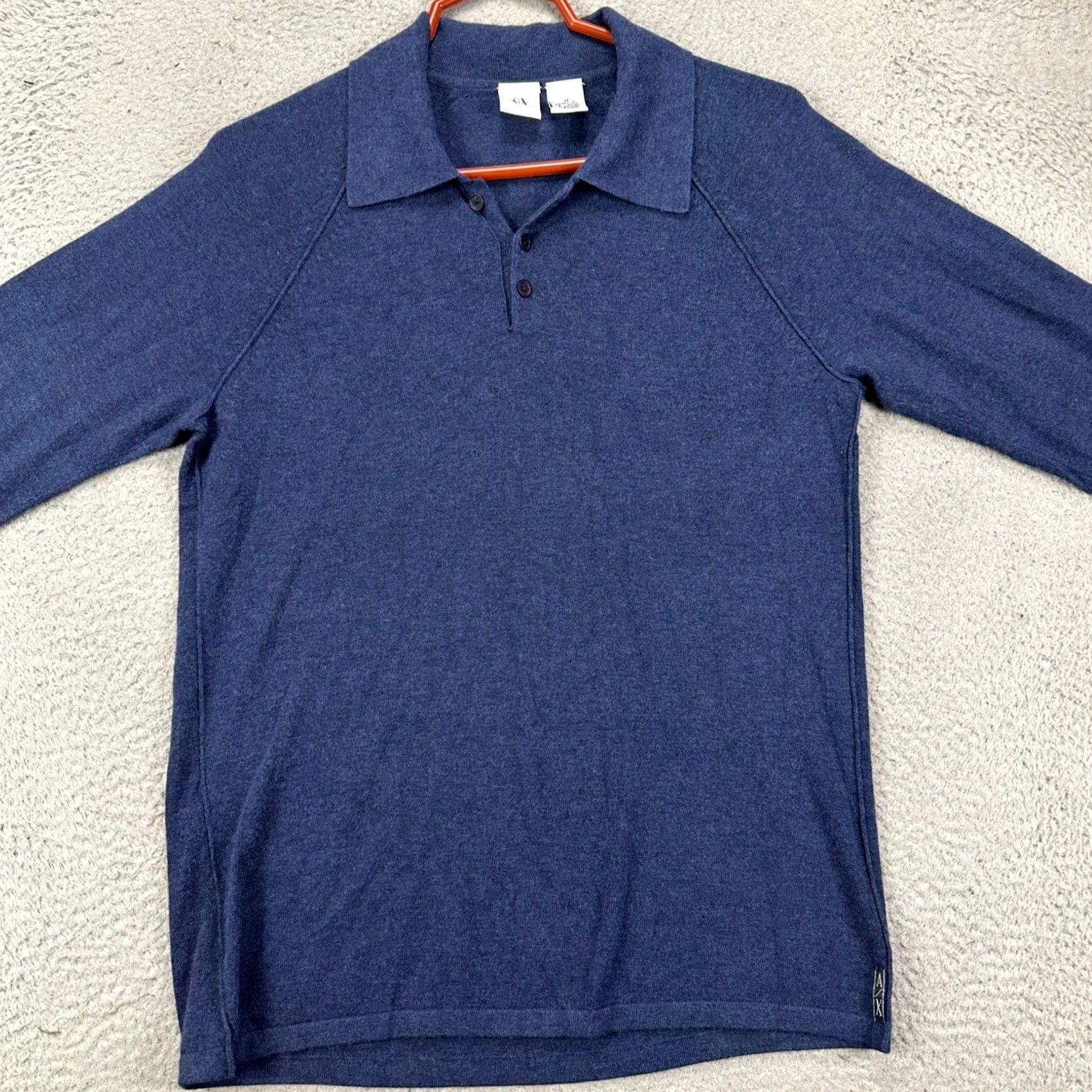 Armani Exchange Armani Exchange Sweater Polo Mens Medium Blue Long Sleeve Lightweight Stretch Size US M / EU 48-50 / 2 - 3 Thumbnail