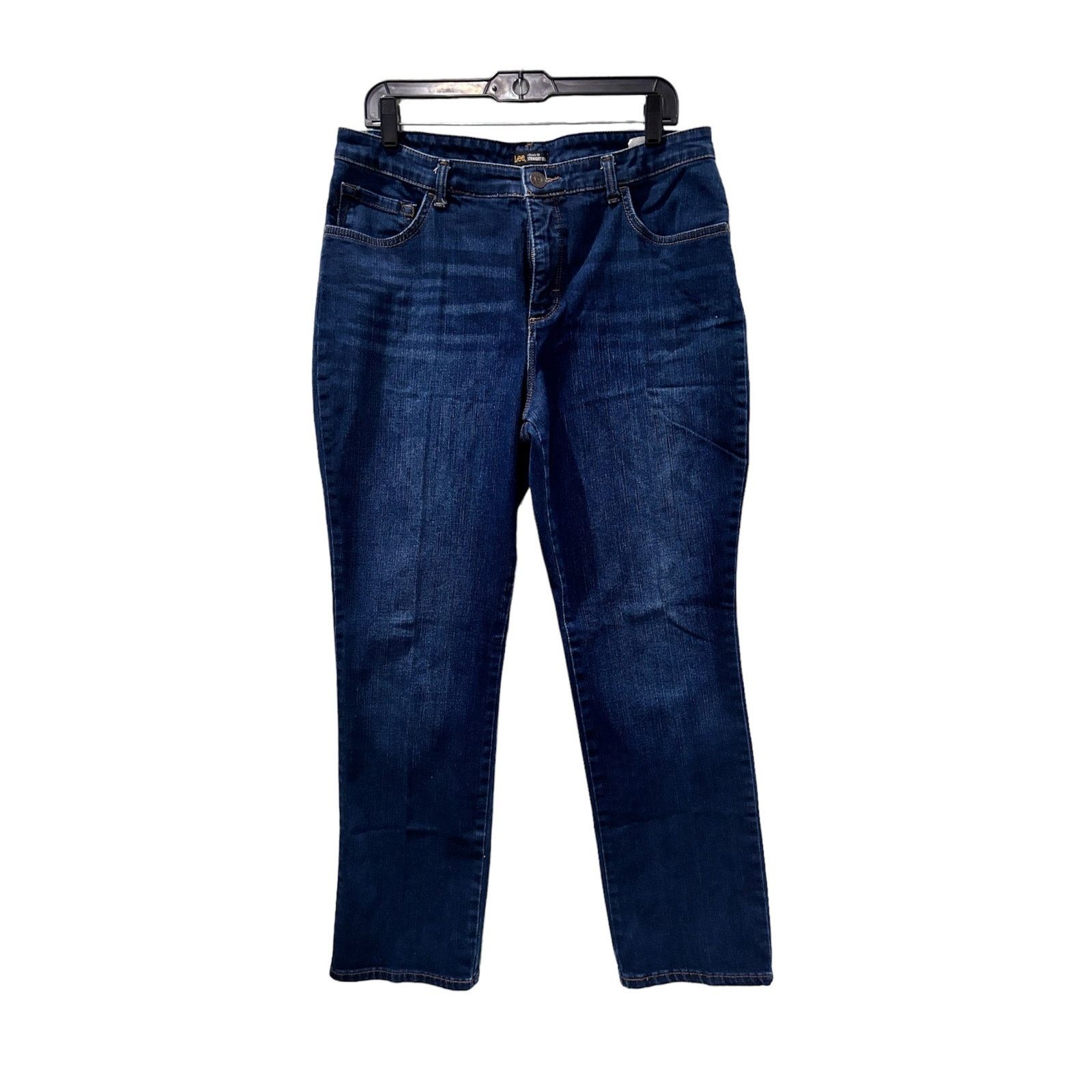 Lee LEE Women's Dark Blue Classic Fit Straight Leg Jeans Sz 14P Size 36" / US 14 / IT 50 - 2 Thumbnail