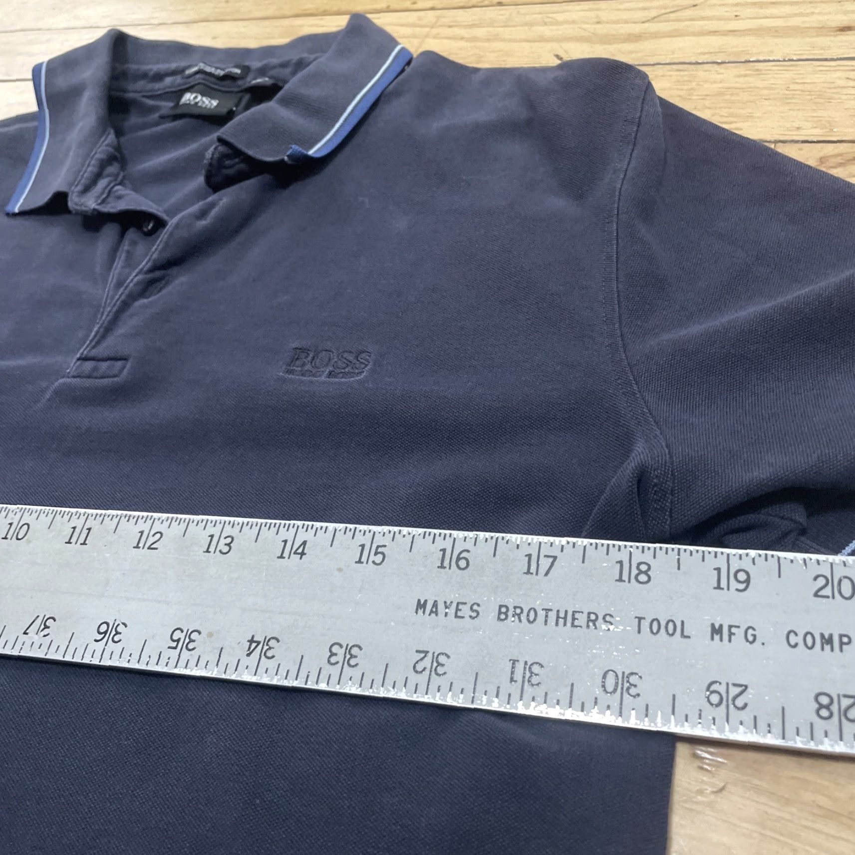 Hugo Boss HUGO BOSS Polo Shirt Men S Black Dark Blue Regular Long Staple Cotton Golf Exec Shirt Mens Polo Black Size US S / EU 44-46 / 1 - 6 Thumbnail