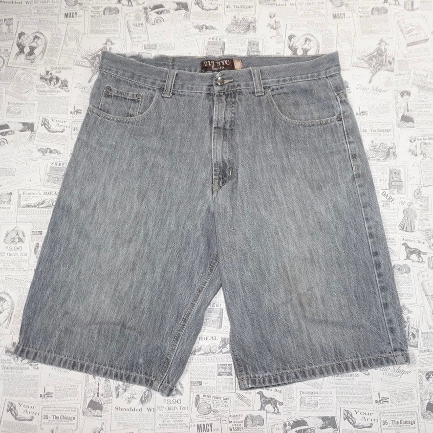Vintage 38 - Vintage / Y2K 212 NYC denim baggy 00s denim gray jorts Size US 38 / EU 54 - 1 Thumbnail