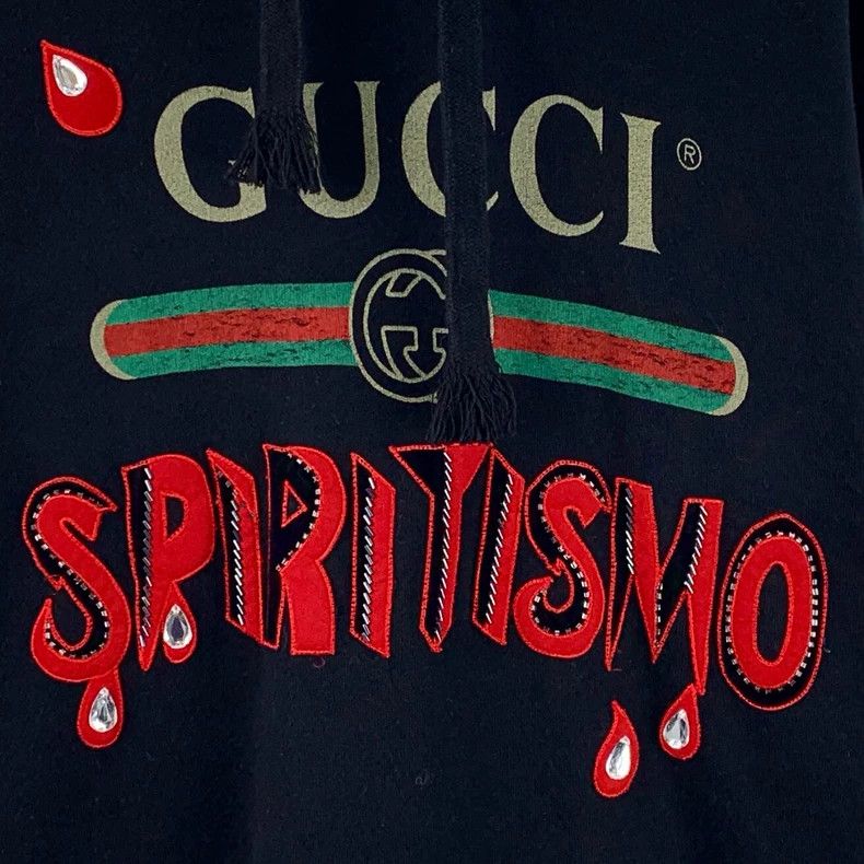 Gucci Gucci Black logo letter printed water drop cotton hooded l Size US M / EU 48-50 / 2 - 4 Thumbnail