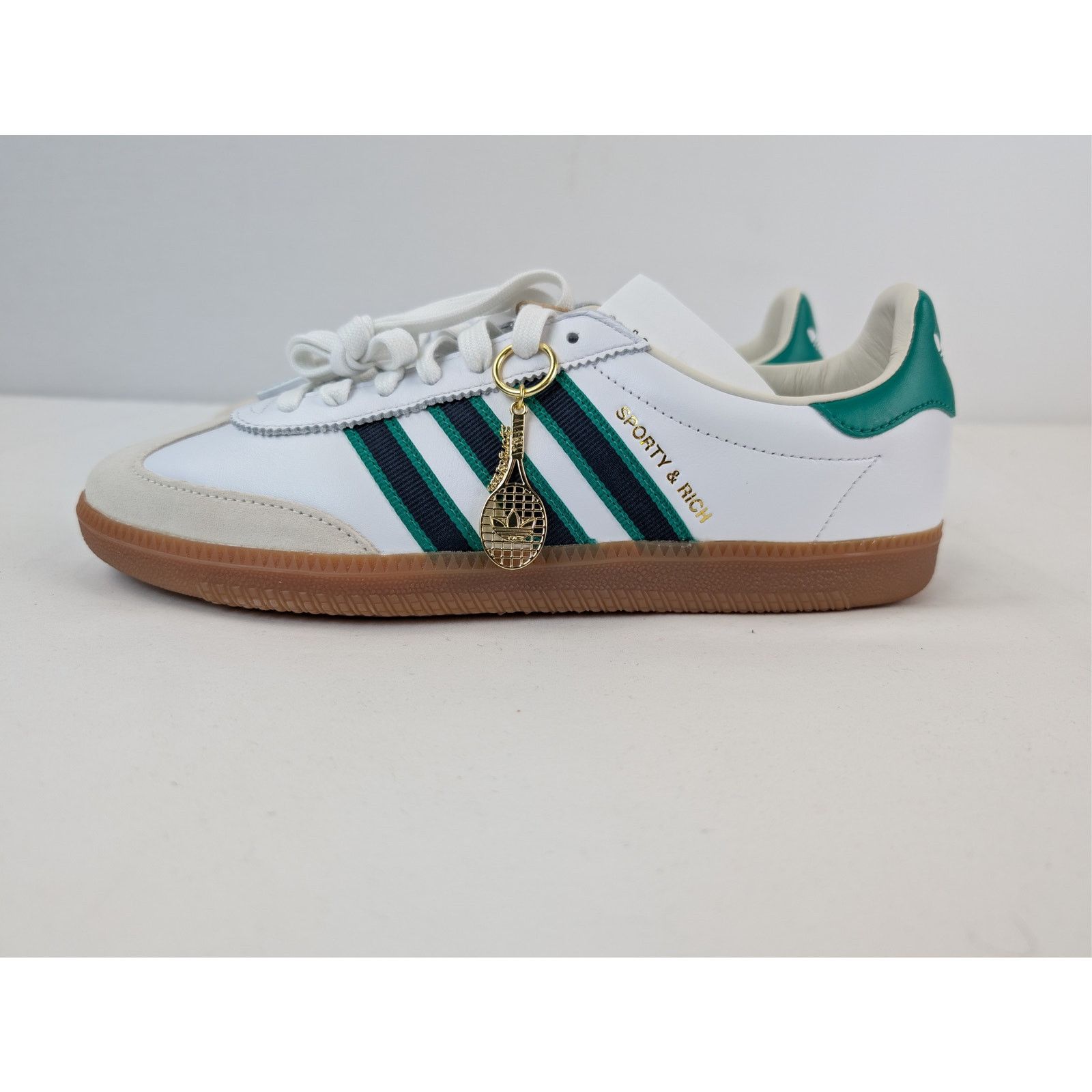 Adidas × Sporty & Rich o1rshd1 AS 250 Low-Top Sneakers in White / Green Size US 11.5 / EU 44-45 - 9 Thumbnail