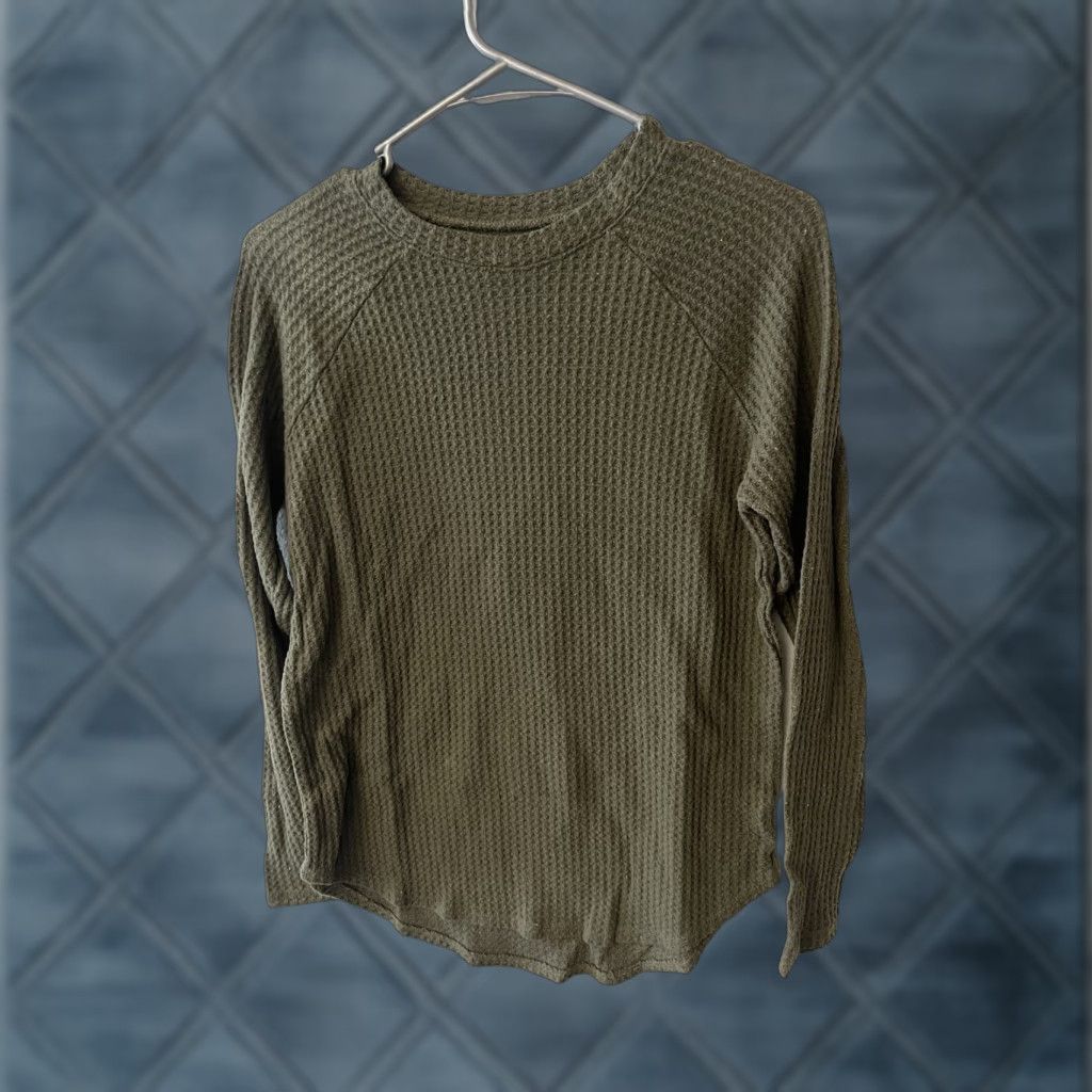 American Eagle Outfitters VINTAGE American Eagle Shirt Womens XS Green Waffle Knit Button-Up Long Sleeve Crew Neck Thermal Casual Womens XS Green Button-Up Knit Shirt Size XS / US 0-2 / IT 36-38 - 1 Thumbnail