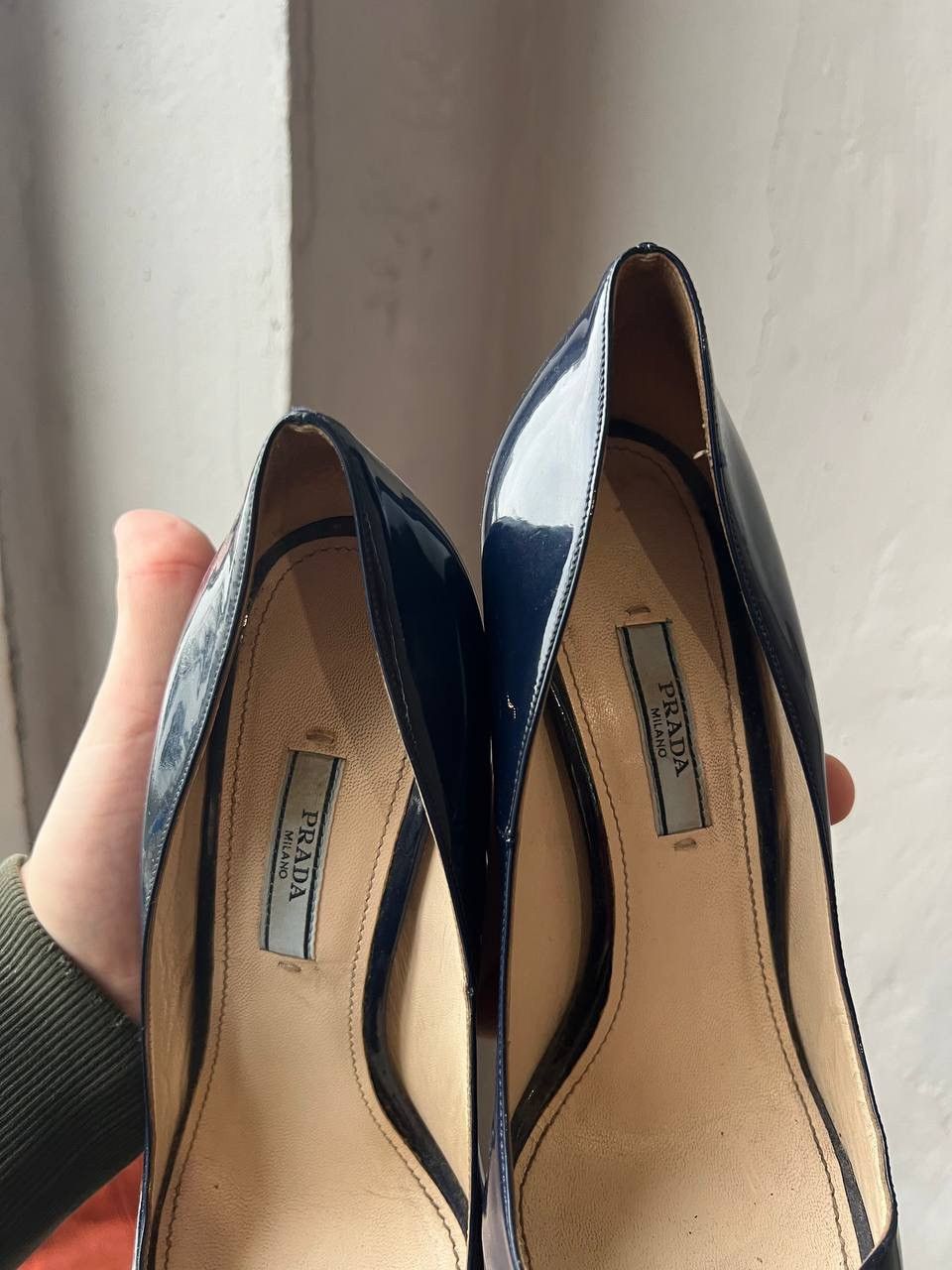 Prada PRADA NAVY PATERN LEATHER PLATFORM HEELS RARE SIZE 38.5 Size US 8.5 / IT 38.5 - 4 Thumbnail