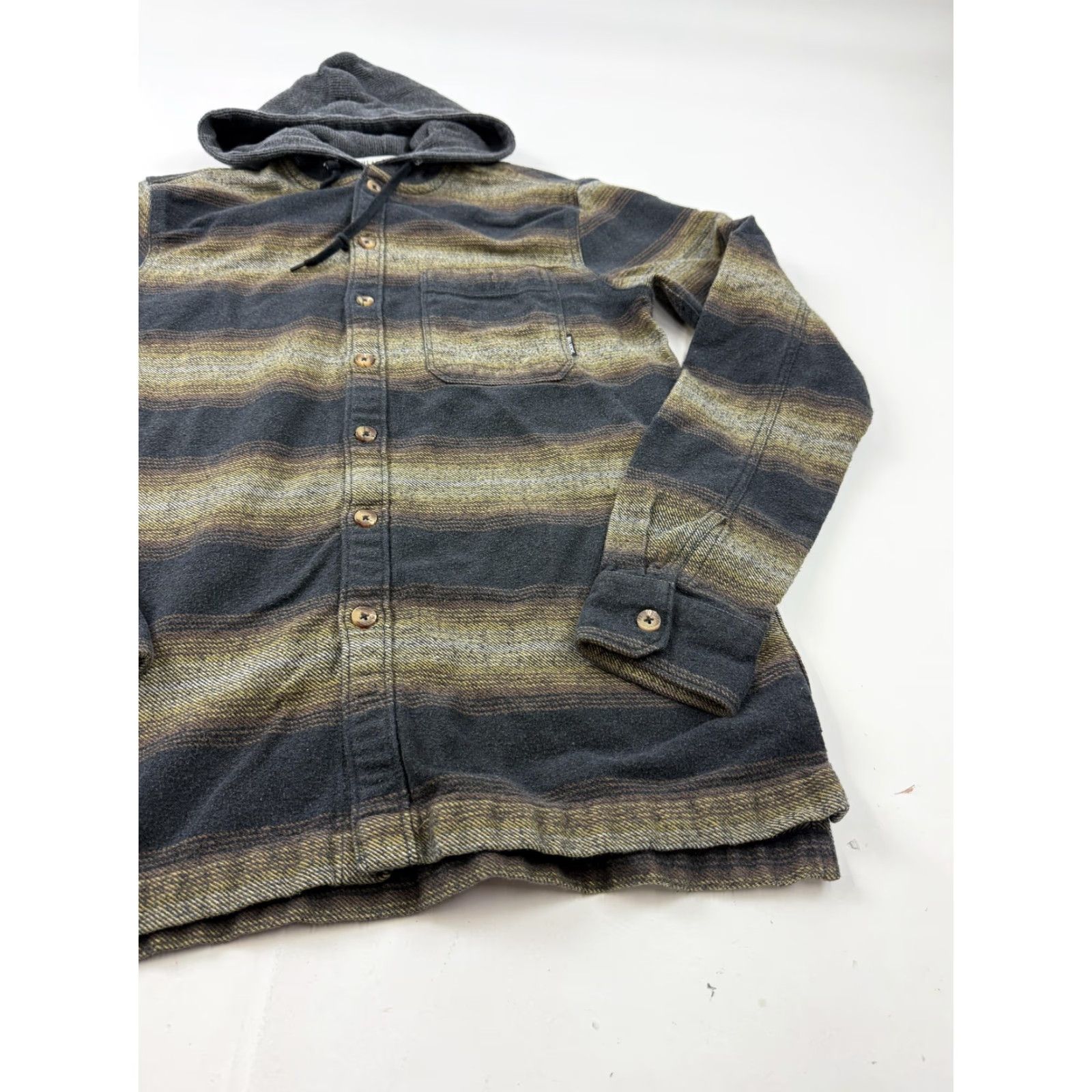 Billabong Billabong Shirt Mens Medium Multicolor Stripe Baja Flannel Hooded Button Front Size US M / EU 48-50 / 2 - 2 Thumbnail