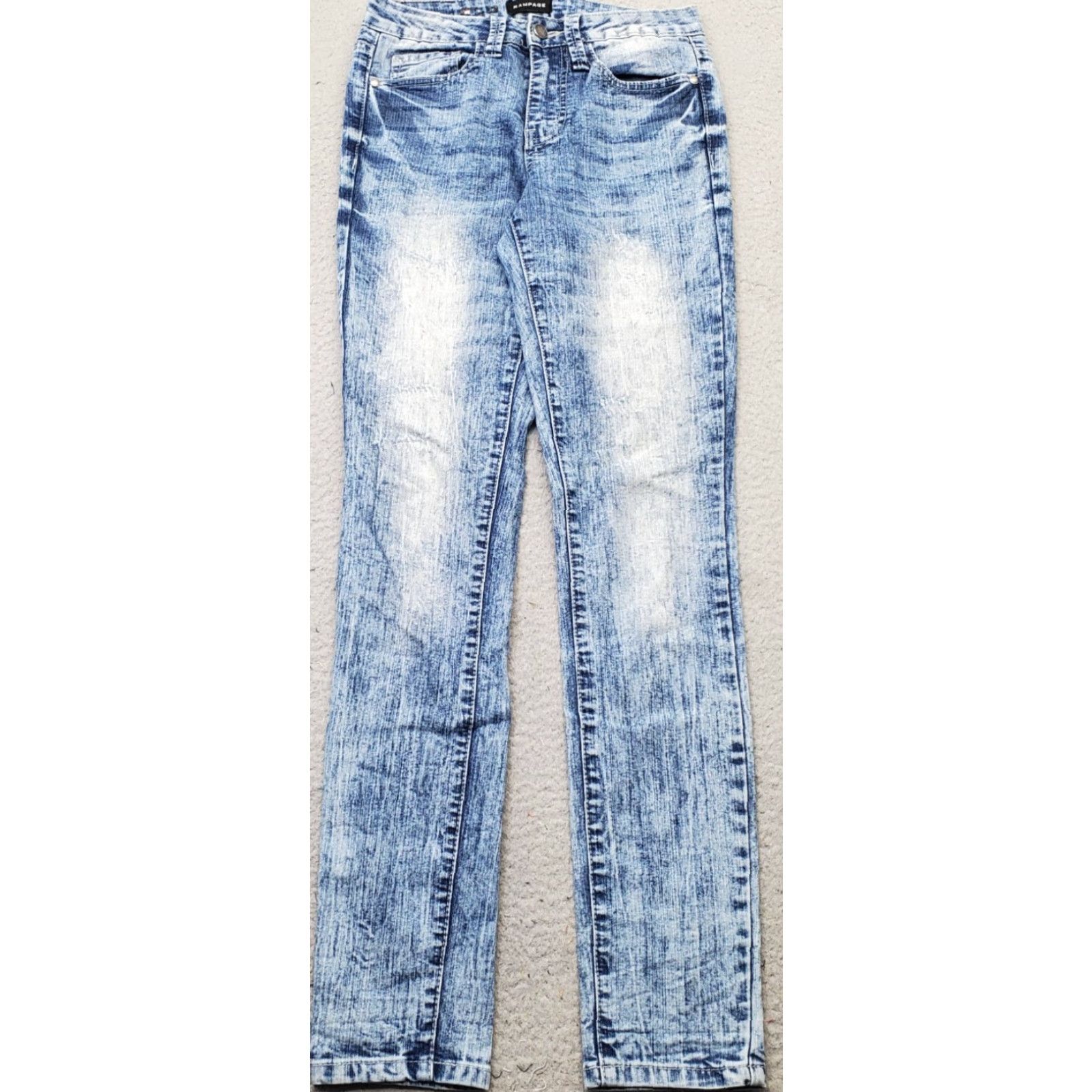 Vintage Rampage Jeans Women's 3 Multi Denim Stretch Acid Wash Streetwear Skinny Leg Jeans Size 26" / US 2 / IT 38 - 2 Thumbnail