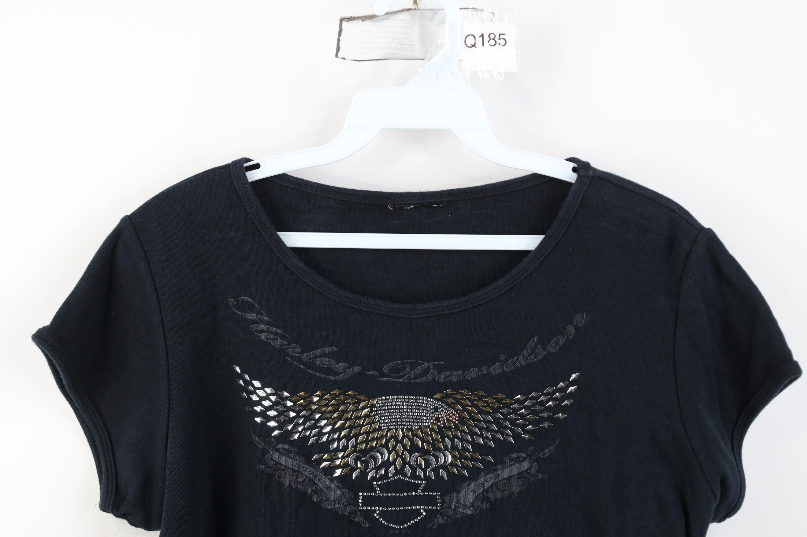Harley Davidson Vintage Y2K 2002 Harley Davidson Sequined Eagle T-Shirt Size L / US 10 / IT 46 - 2 Thumbnail