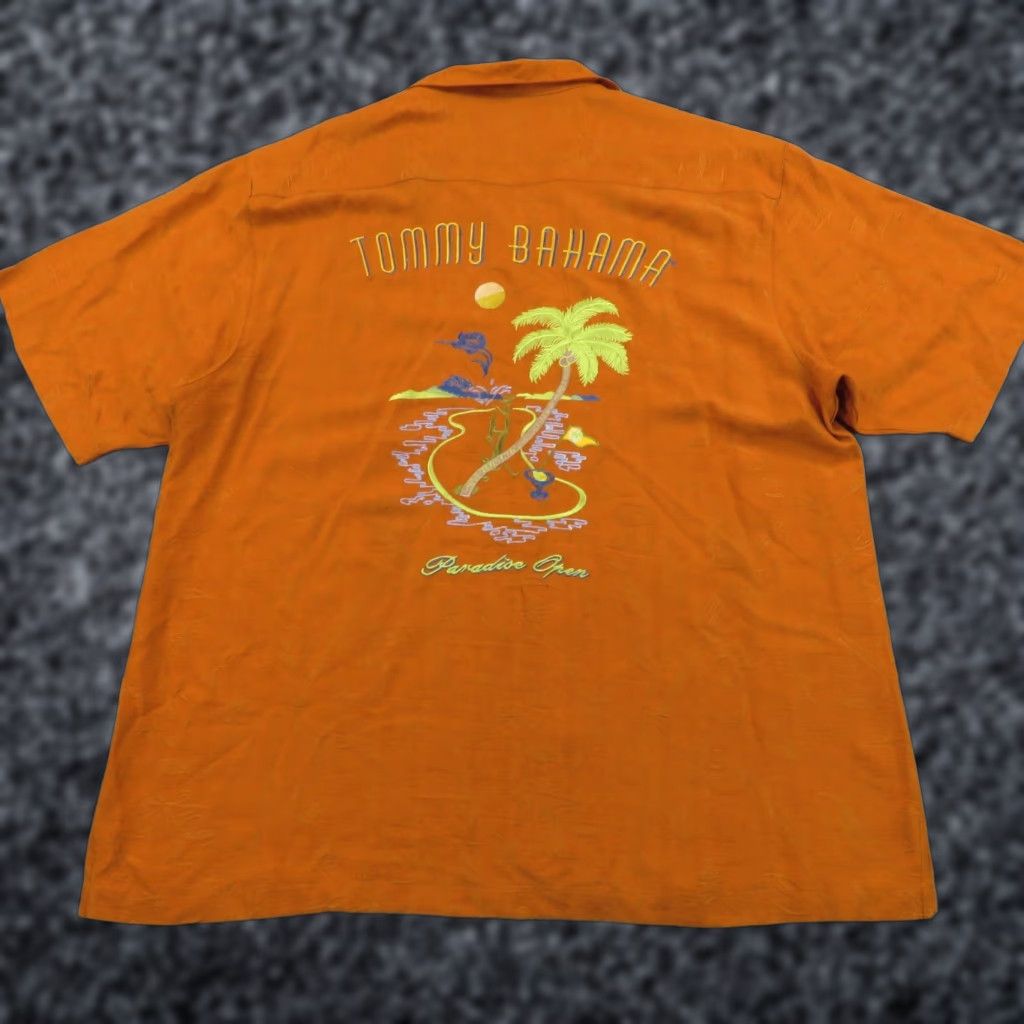 Tommy Bahama Tommy Bahama Silk Shirt XL Men Embroidered Jacquard Hawaiian Marlin Golf Button-Up Short Sleeve Size US XL / EU 56 / 4 - 1 Thumbnail