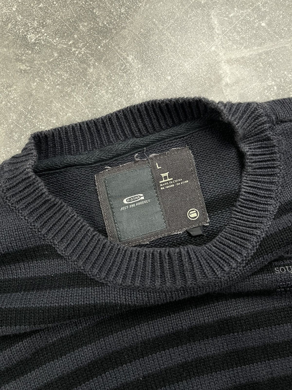 G-Star G Star RAW Vintage Striped Y2K Knit Sweater Black Gray Size US L / EU 52-54 / 3 - 9 Thumbnail