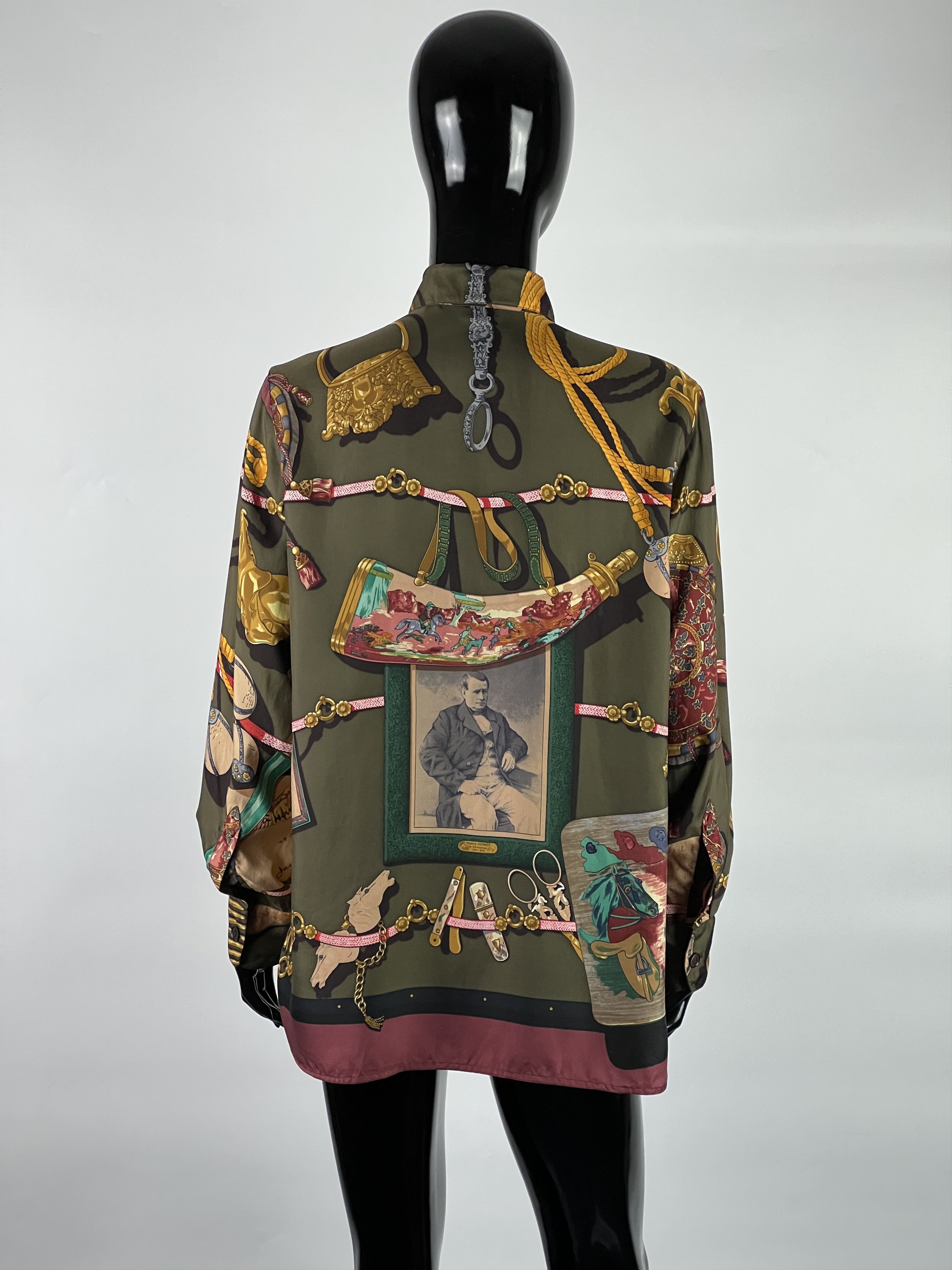 Hermes Hermès Ultra Rare Vintage Silk Button Up Shirt Size 40 Size M / US 6-8 / IT 42-44 - 4 Thumbnail