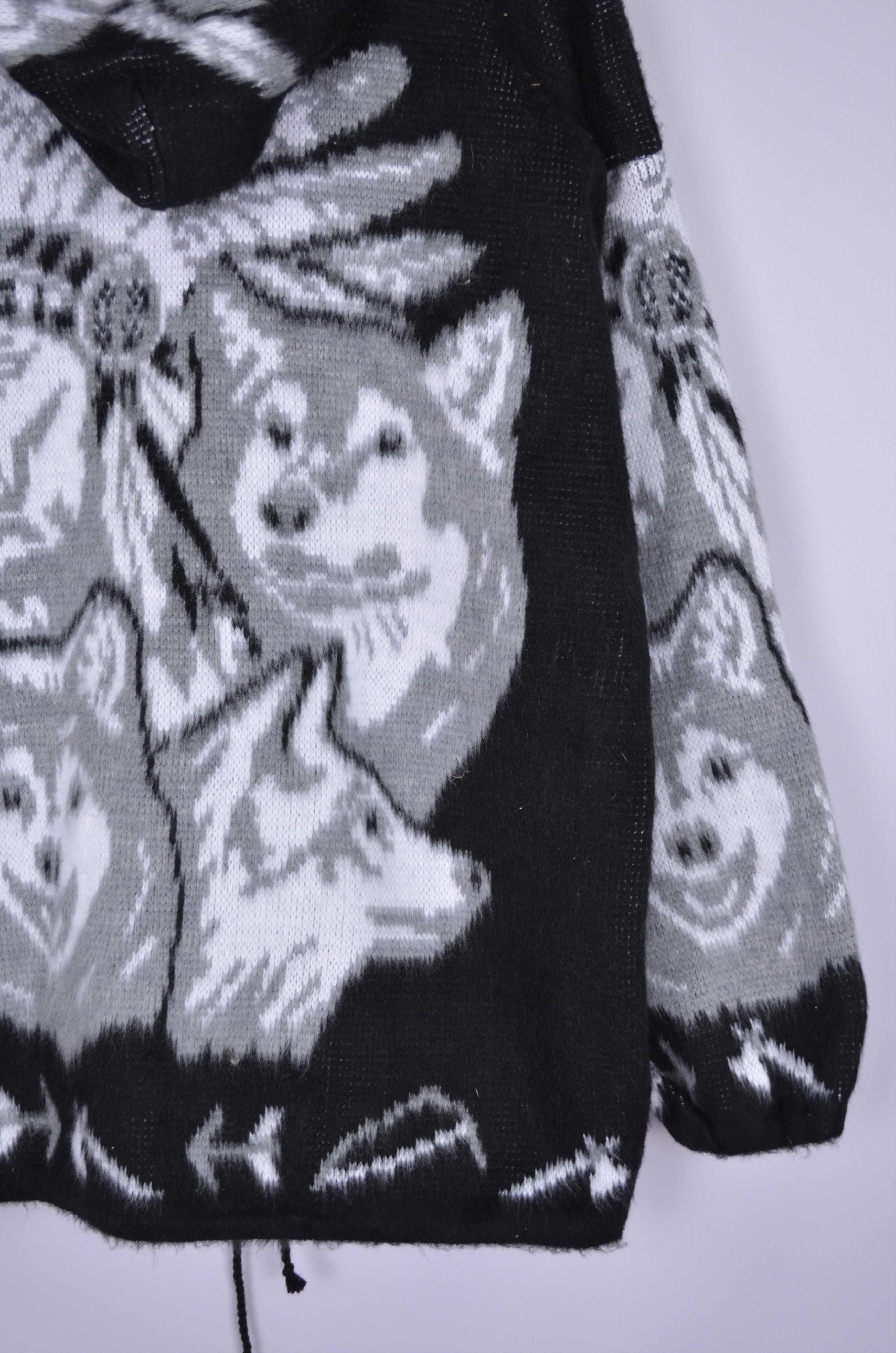 Vintage VTG Native American Wolf Sweater M Black White Wool Full Zip Size US M / EU 48-50 / 2 - 8 Thumbnail