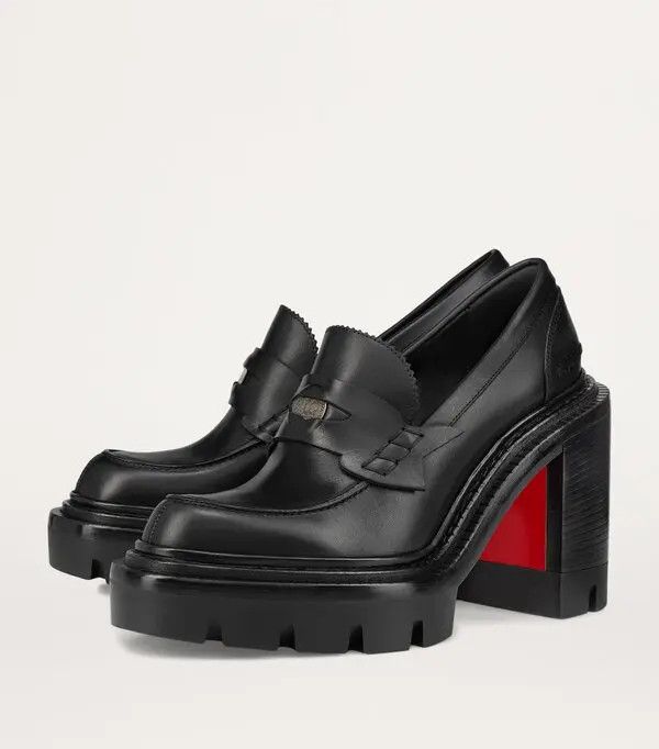 Christian Louboutin o1s1wg110426 Leather Penny Loafers in Black Size US 6 / IT 36 - 3 Thumbnail