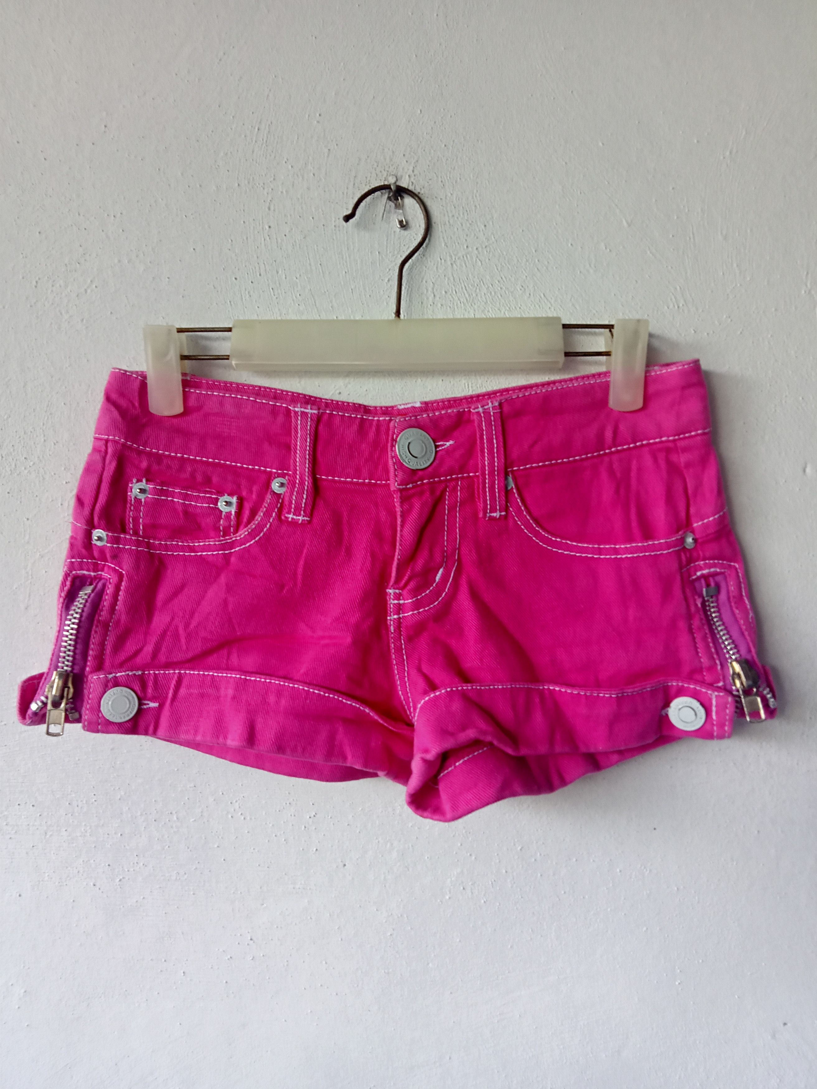 Japanese Brand × Seditionaries Japanese Brand Side Zipper Pink Short Denim size 27" Size 27" / US 4 / IT 40 - 1 Thumbnail