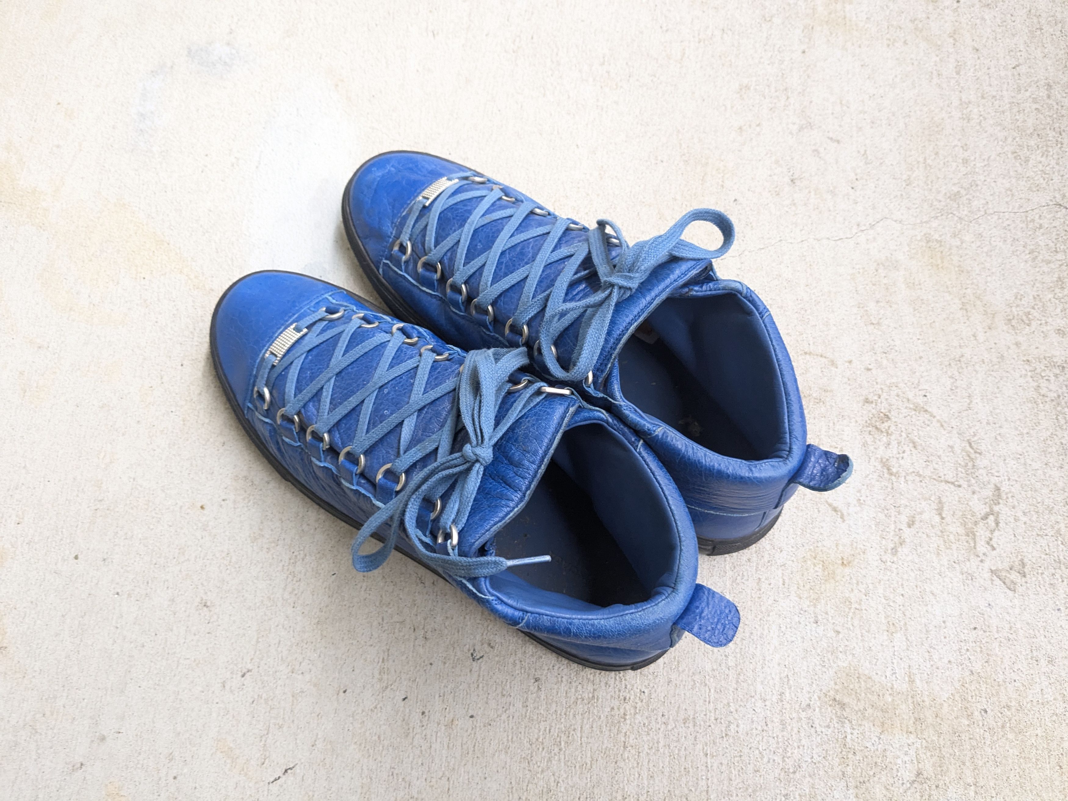 Balenciaga Balenciaga Arena Black Blue 12 Leather High Tops Size US 12 / EU 45 - 10 Thumbnail