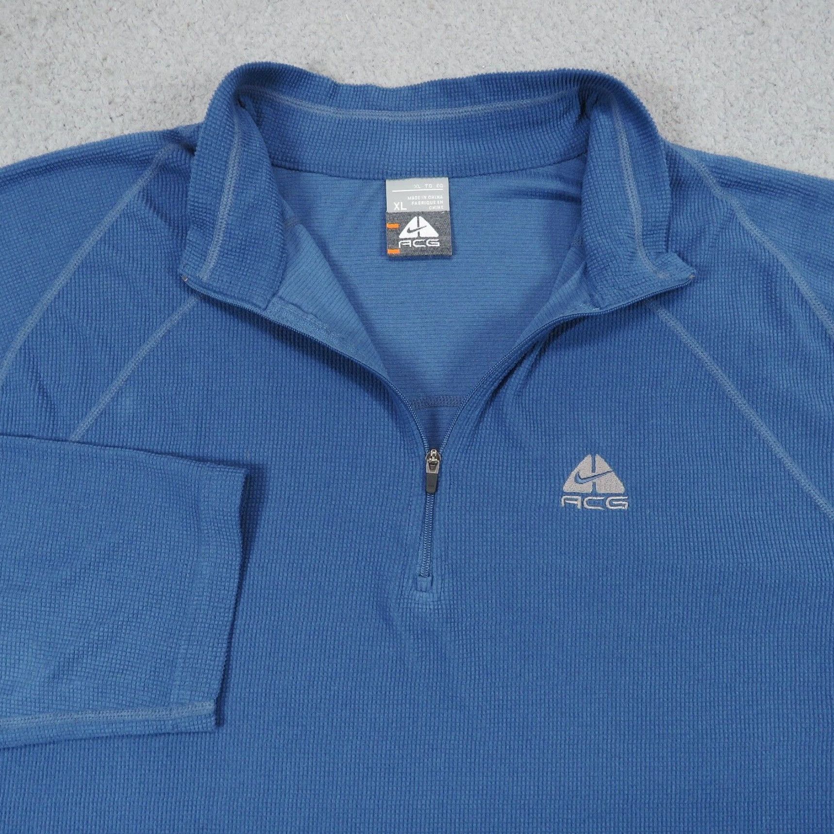 Nike ACG VINTAGE Nike ACG Shirt Mens XL Blue Thermal Waffle Knit 1/4 Zip Trail Quilted? Size US XL / EU 56 / 4 - 3 Thumbnail