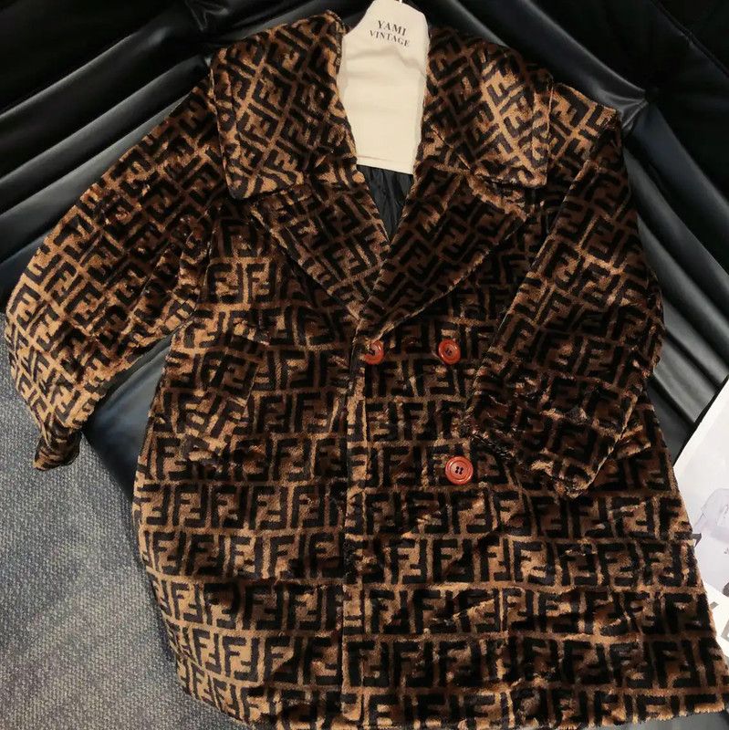 Fendi Fendi Brown Faux Fur Double F Coat 0089 Size M / US 6-8 / IT 42-44 - 1 Thumbnail