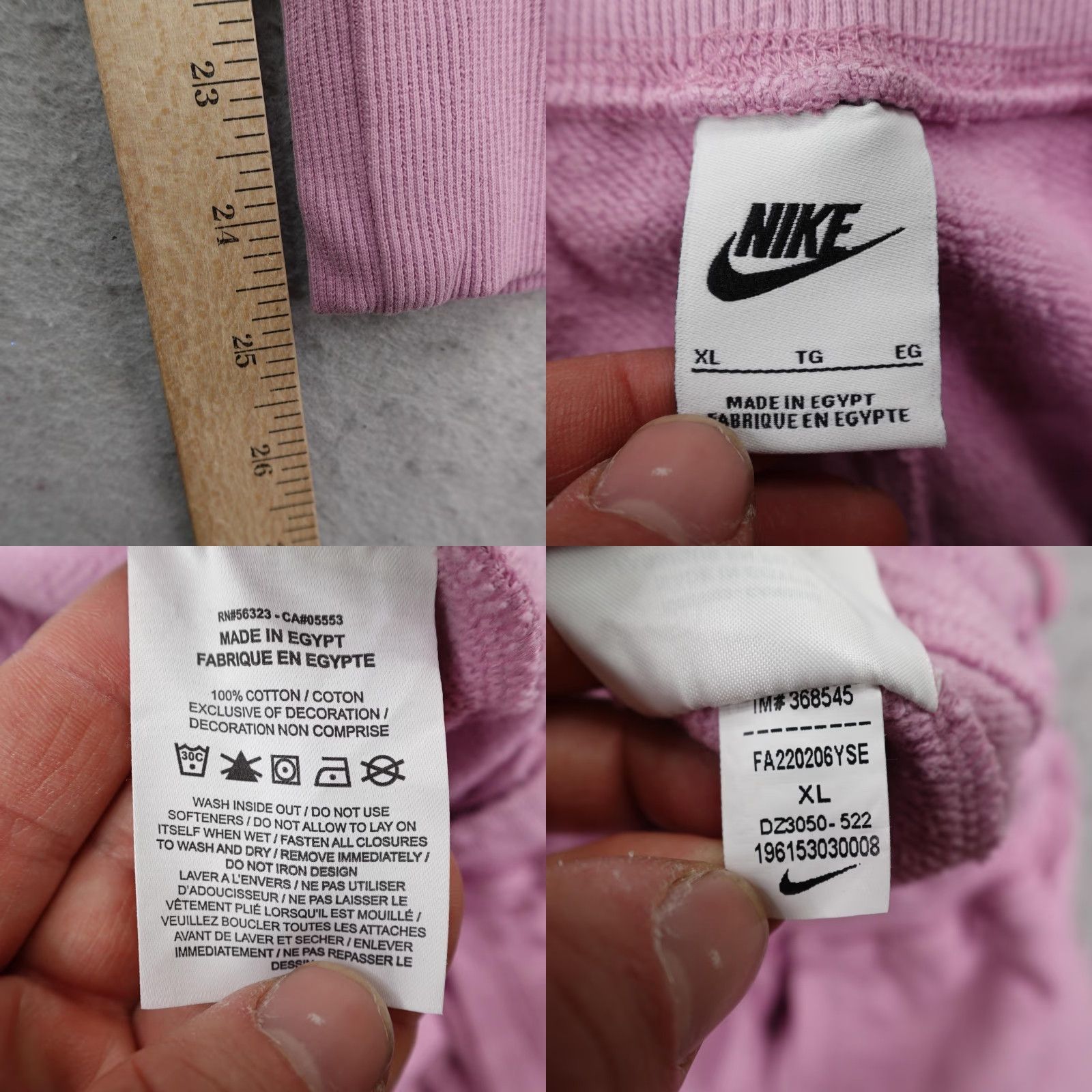 Nike Nike Pants Mens XL Pink Butterfly Orchid Fleece Sweatpants Sweat Joggers Gym & Training Size US 36 / EU 52 - 9 Thumbnail