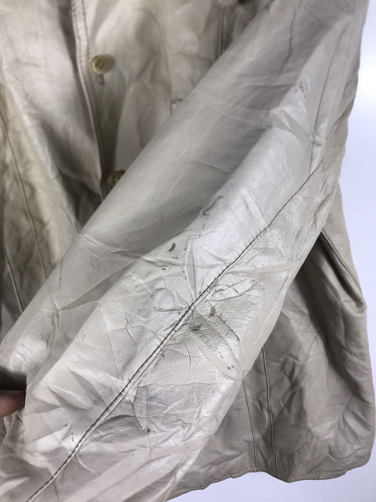 Burberry × Vintage ⚡️Vintage Burberry Distressed Leather Shirt Jacket Size US M / EU 48-50 / 2 - 8 Thumbnail