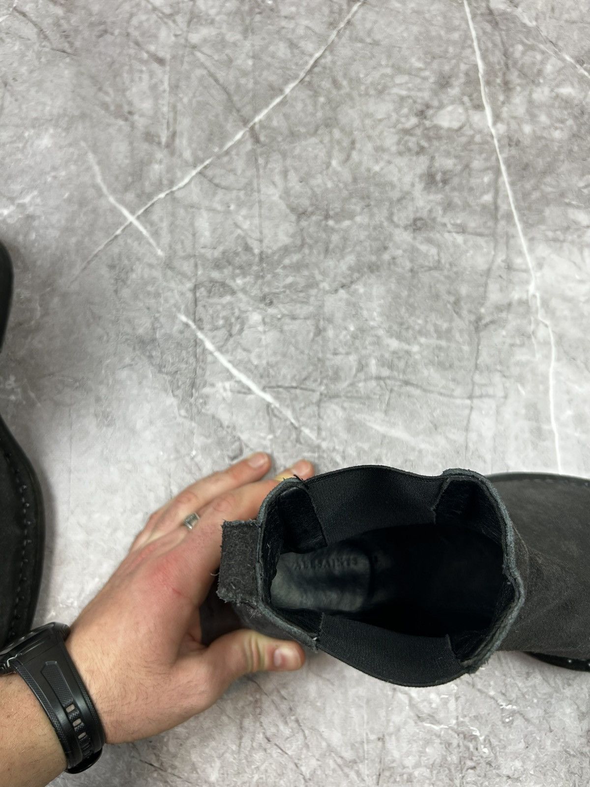Allsaints AllSaints Suede Grey Chelsea Boots Size US 10 / EU 43 - 10 Thumbnail