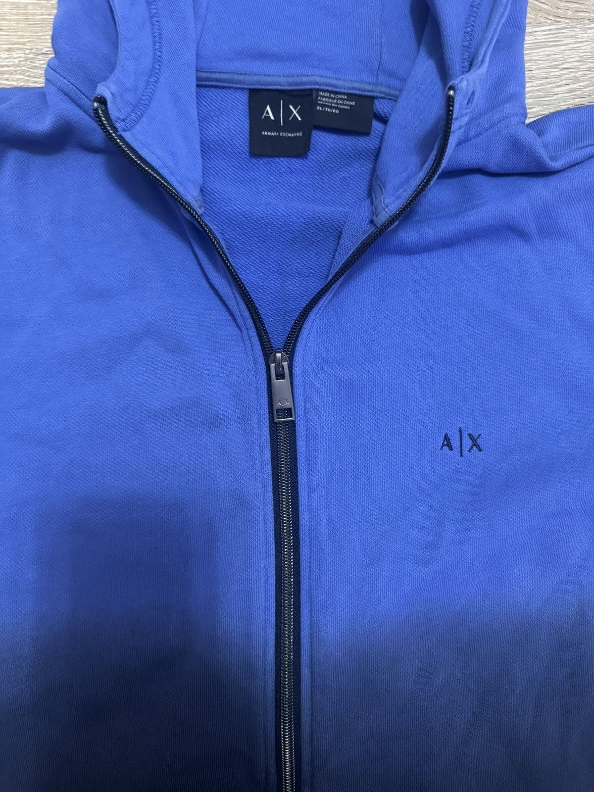 Armani Exchange Armani Exchange XL Ombre Zip Hoodie – Blue → Navy Fade Size US XL / EU 56 / 4 - 1 Thumbnail