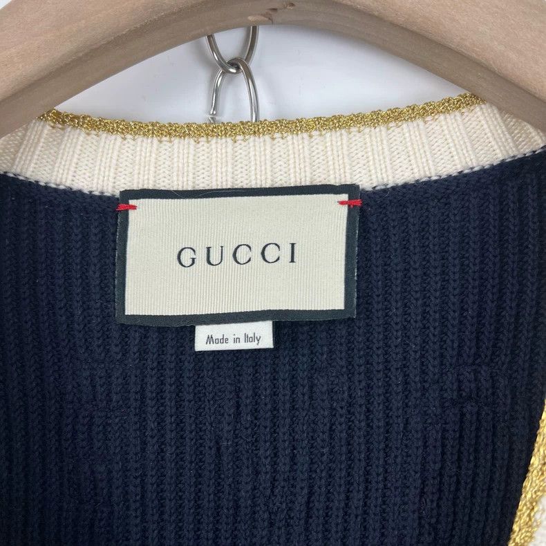 Gucci Gucci Gold silk pearl buckle knitted cardigan jacket 2504-N Size XS / US 0-2 / IT 36-38 - 3 Thumbnail