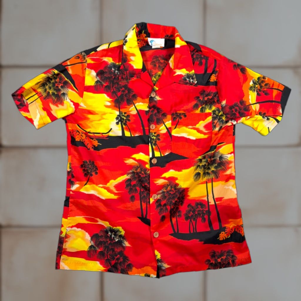 Vintage VINTAGE Islander Hawaiian Shirt Men's MEDIUM Red Yellow Orange Sunset USA 70s Shirt Size US M / EU 48-50 / 2 - 1 Thumbnail