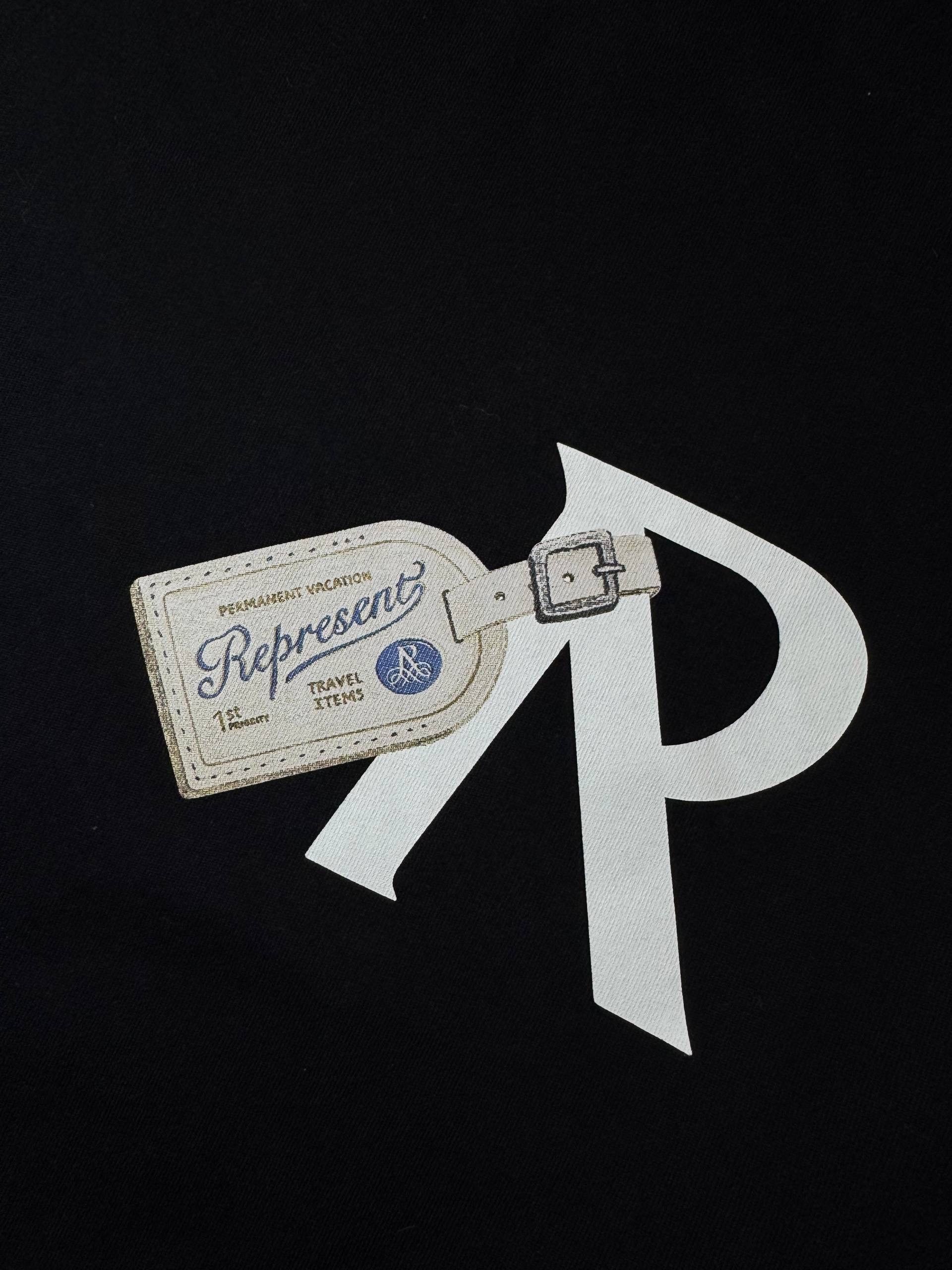Represent Clo. Represent Permanent Vacation Black Big Printed Logo T-shirt Size US L / EU 52-54 / 3 - 6 Thumbnail