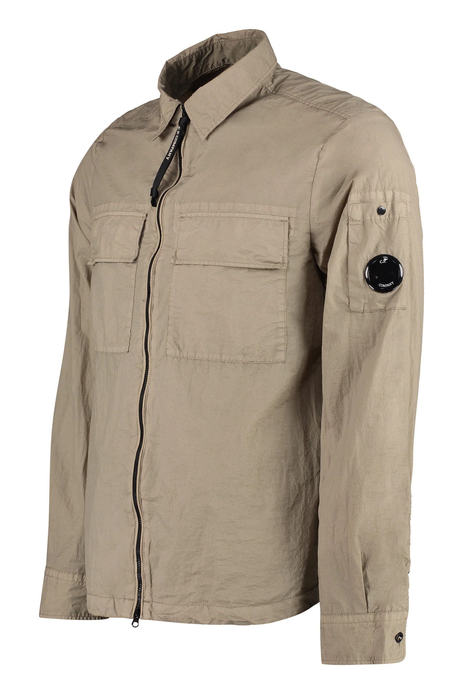 C.P. Company o1y1224 Logo Zipped Hooded Jacket in Beige Size US S / EU 44-46 / 1 - 3 Thumbnail