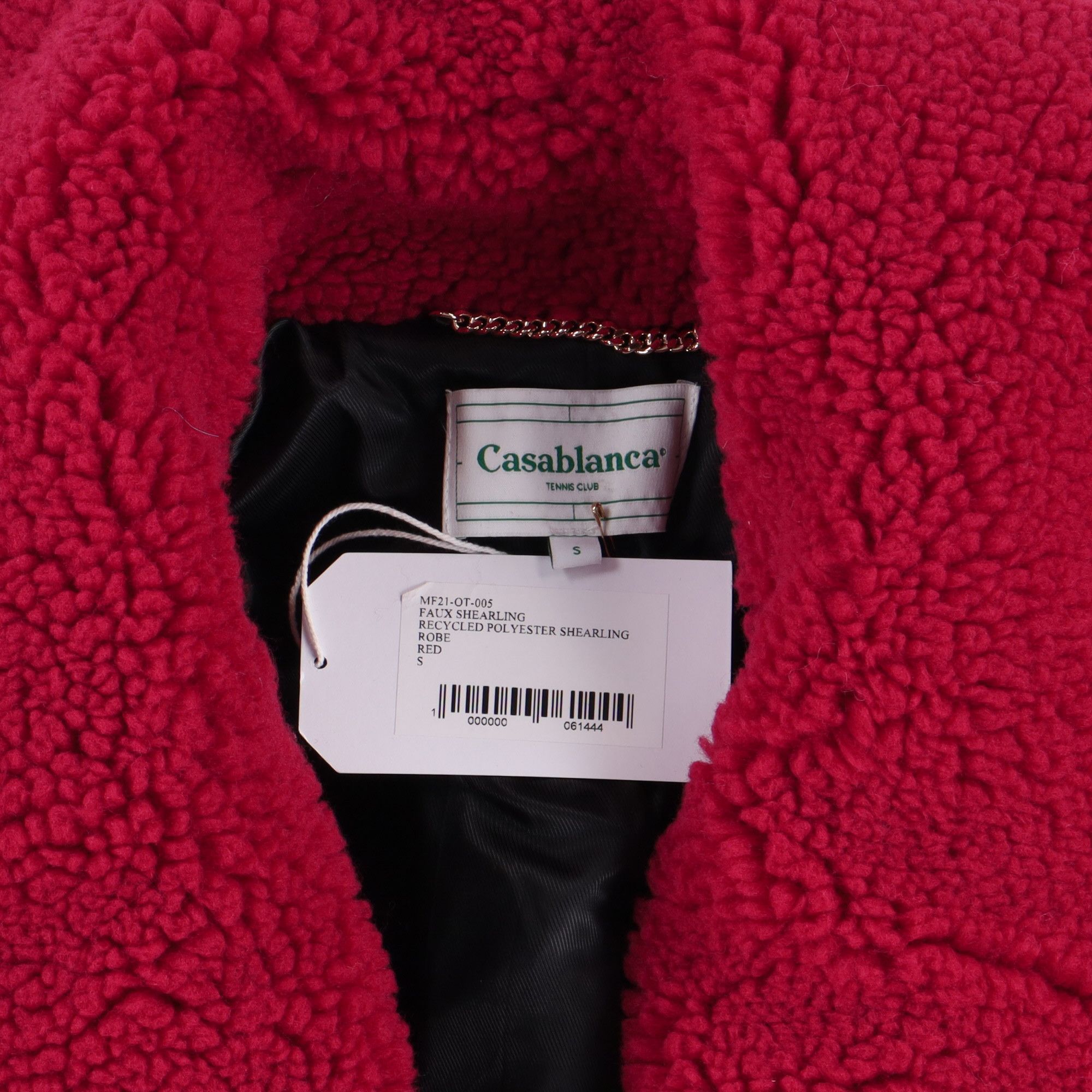 Casablanca Red Faux Shearling Belted Robe Coat Size S / US 4 / IT 40 - 5 Thumbnail