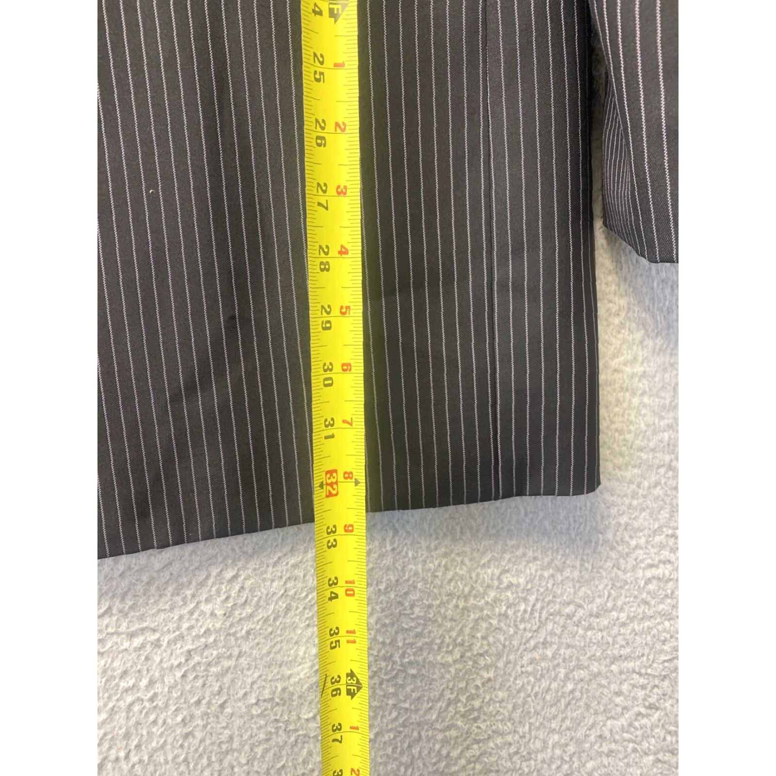 Vintage Zandello Blazer Jacket Suit Jacket Striped Black 44L Men Regular Long Three-Button Business Formal Mens 54 Chest Polyester Dry Clean Only Size 44R - 5 Thumbnail