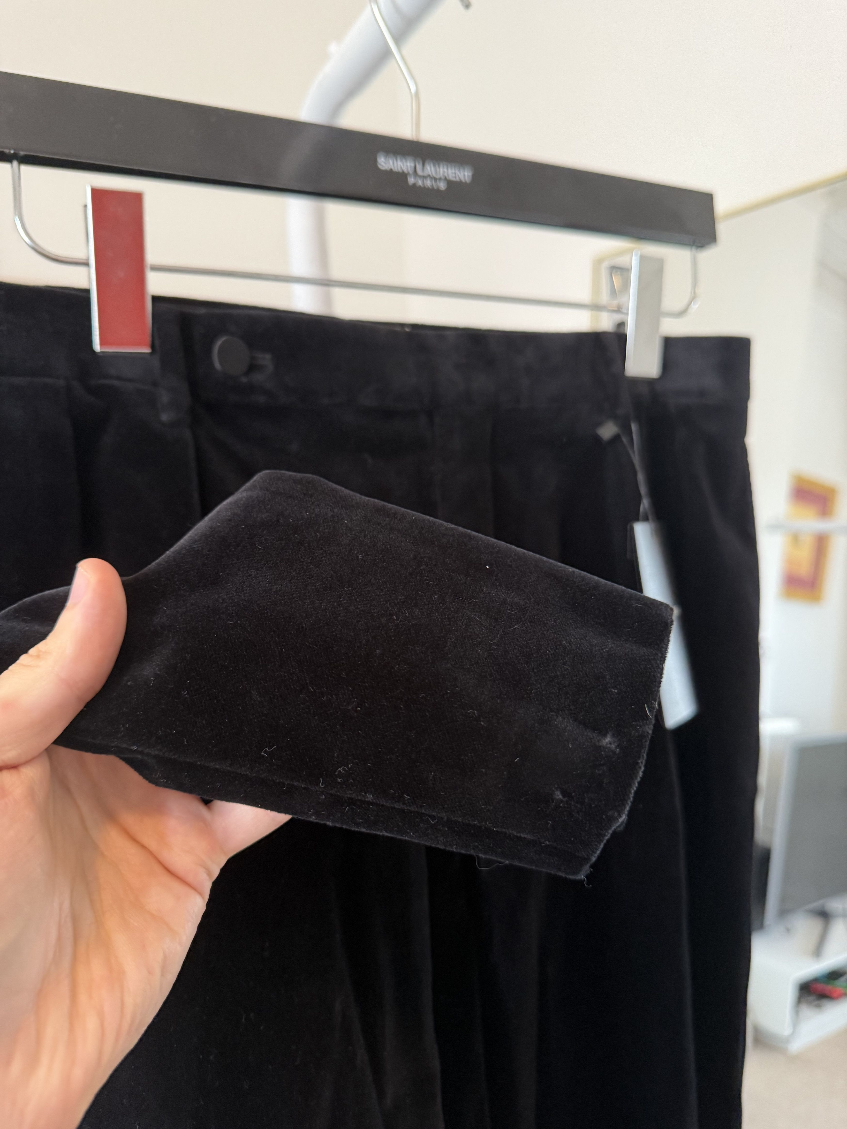 Saint Laurent Paris FW22 Saint Laurent Carrot-Fit Pants in Silk Velvet Size US 34 / EU 50 - 8 Thumbnail