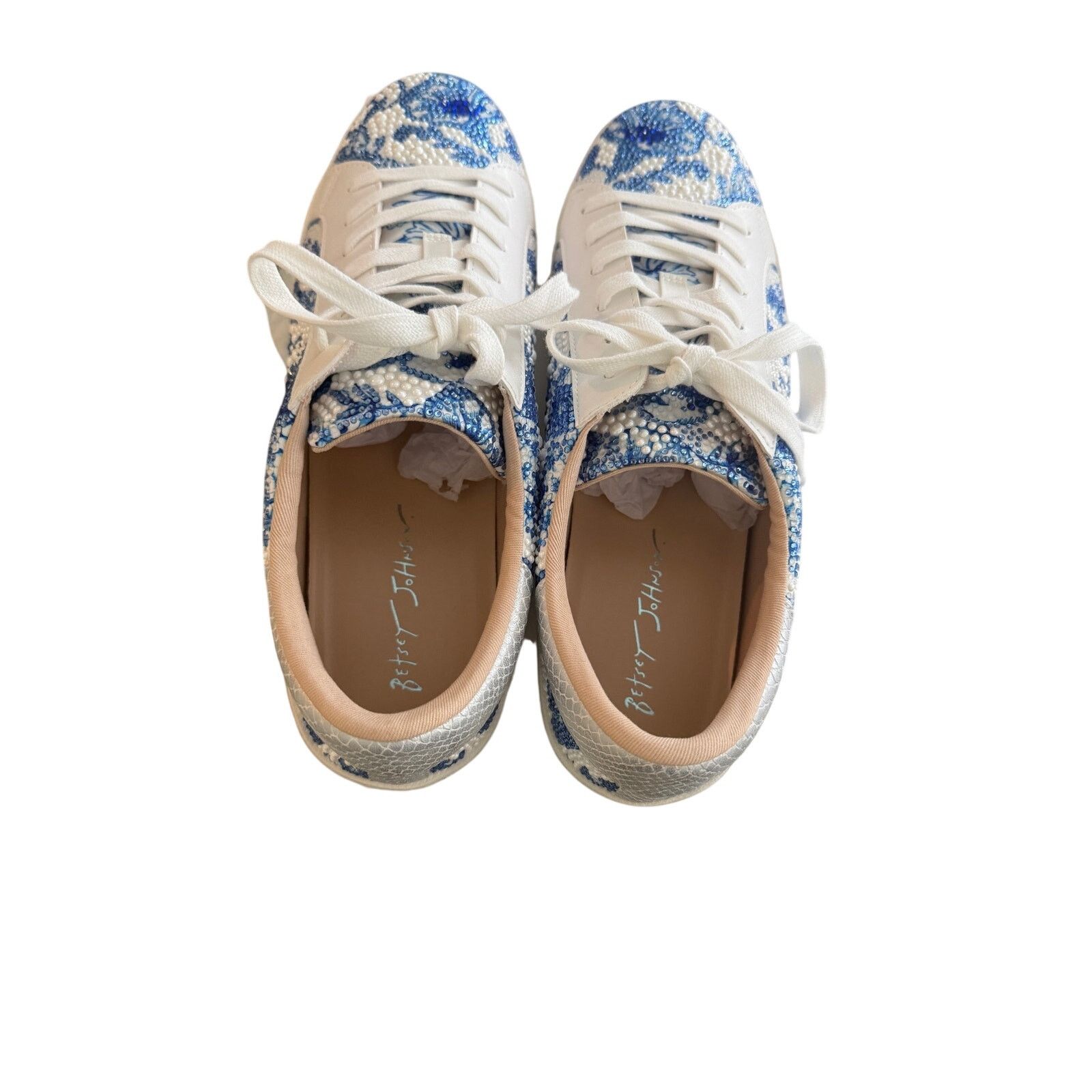 Betsey Johnson BETSEY JOHNSON Damon White Blue Floral Sneaker Size US 11 Size US 11 / IT 41 - 13 Thumbnail